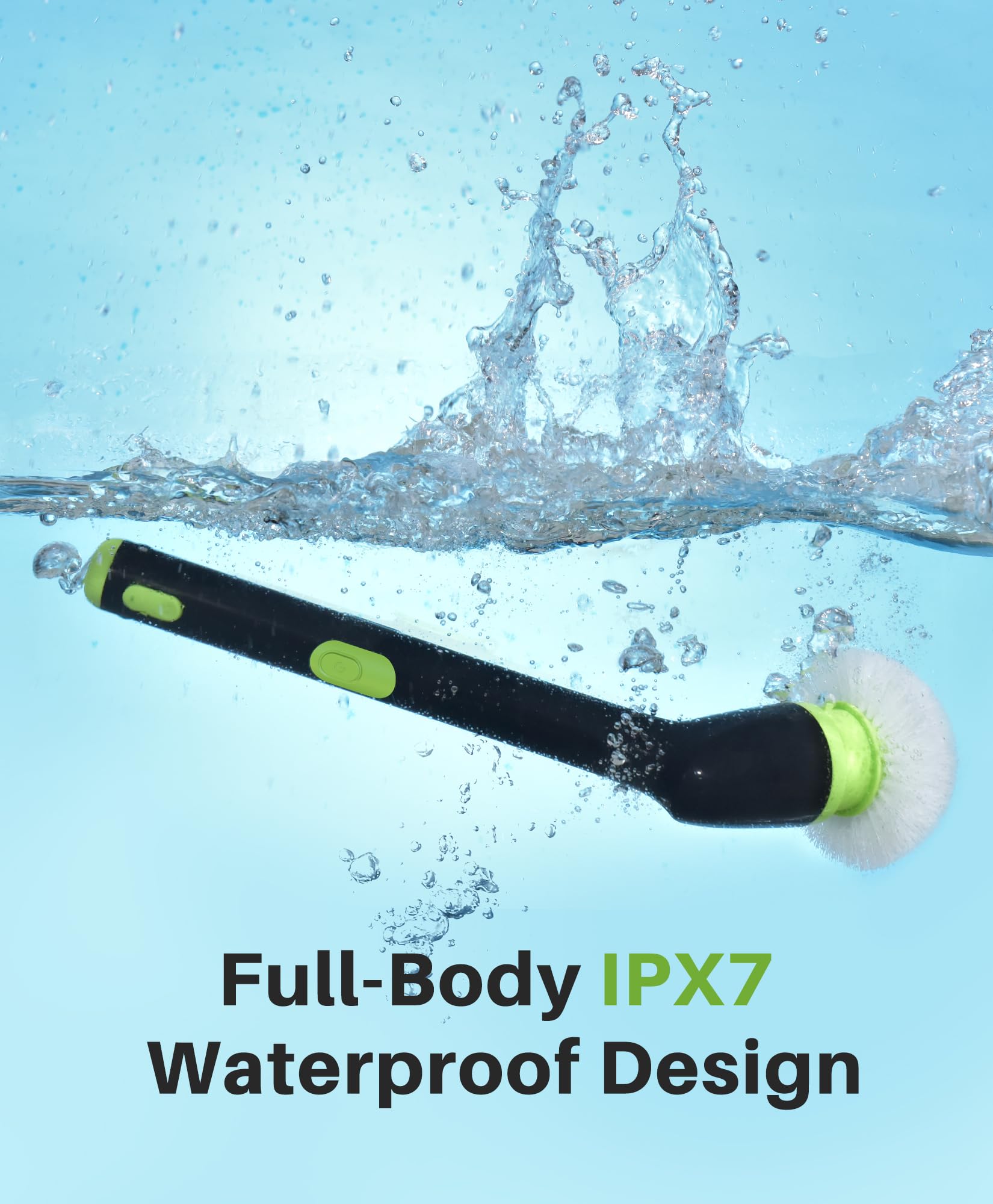 Electric Spin Scrubber, IPX7 Waterproof Bathroom Cleaner Brush