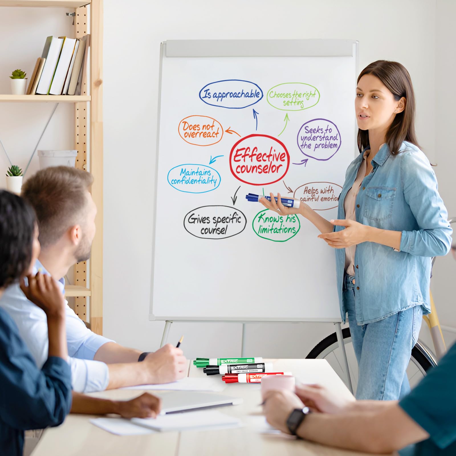 [13 CT] Thick and Fine Tip Dry Erase Markers and Dry Erase Eraser