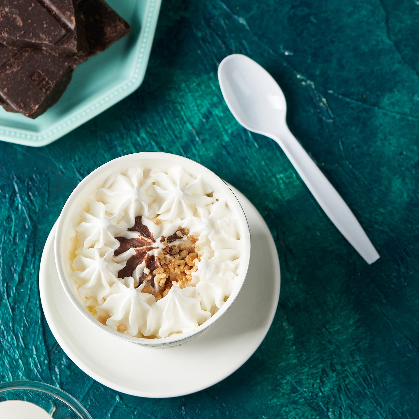 [500 PCS] Heavy Duty White Plastic Tea Spoons, Disposable