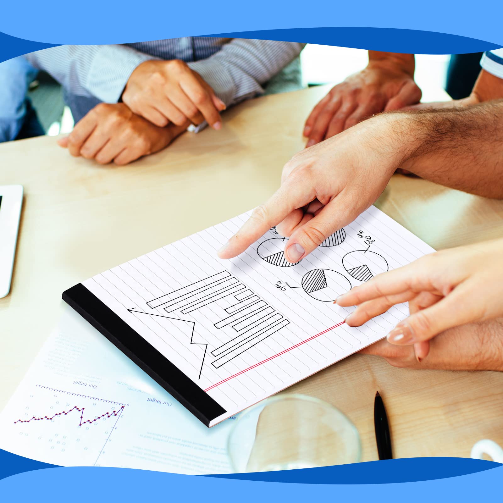 100 Pcs Legal Pads 5 x 8 Inch, Wide Ruled Small Notepads, 40 Sheets/Pad