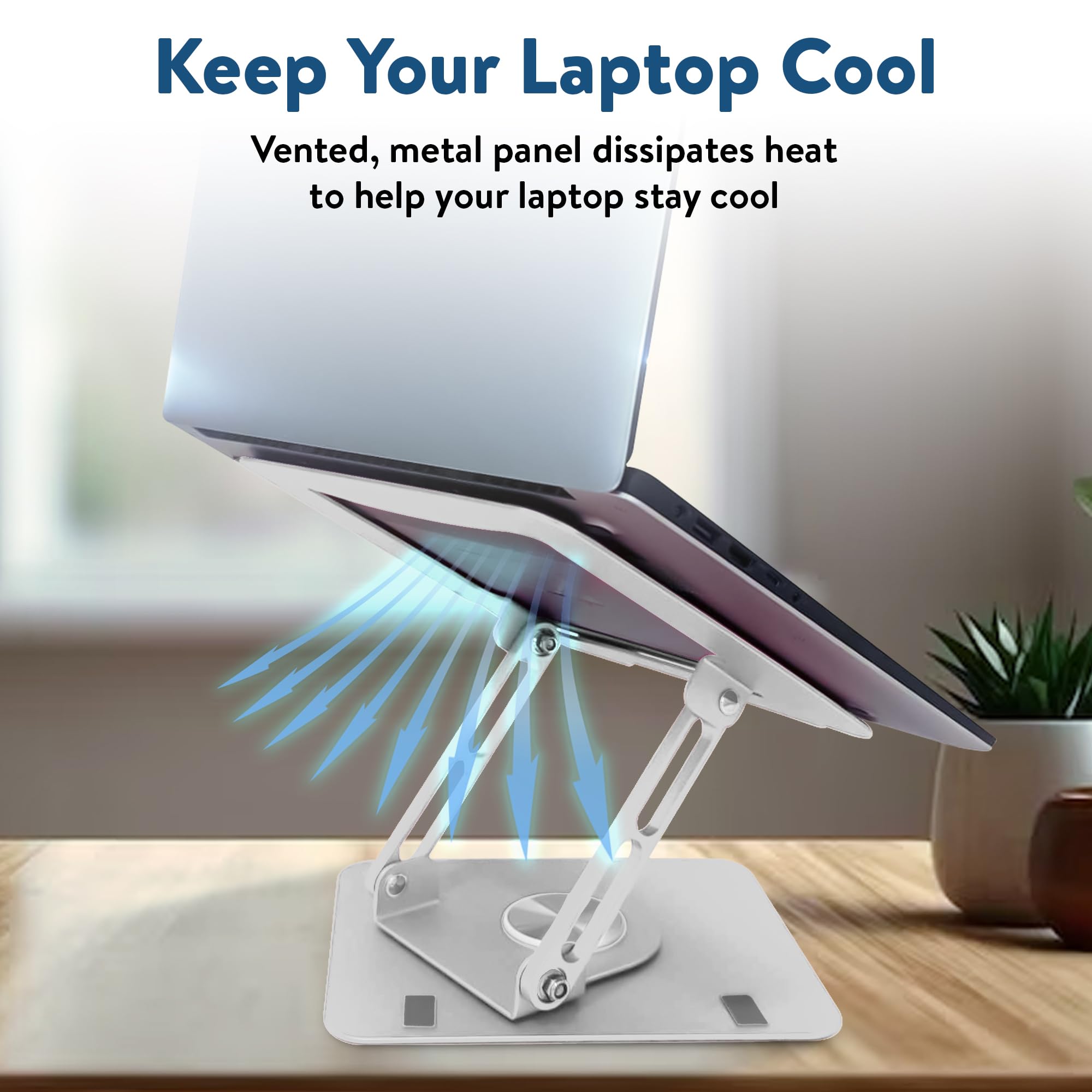 [1 PC] Swivel Laptop Stand for Desk, Adjustable-Raise, Tilt, Collapsible