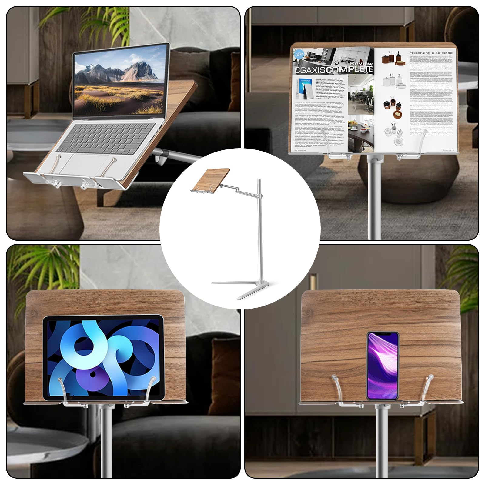 [1 PC] Adjustable Laptop and Tablet Stand with Tripod Base