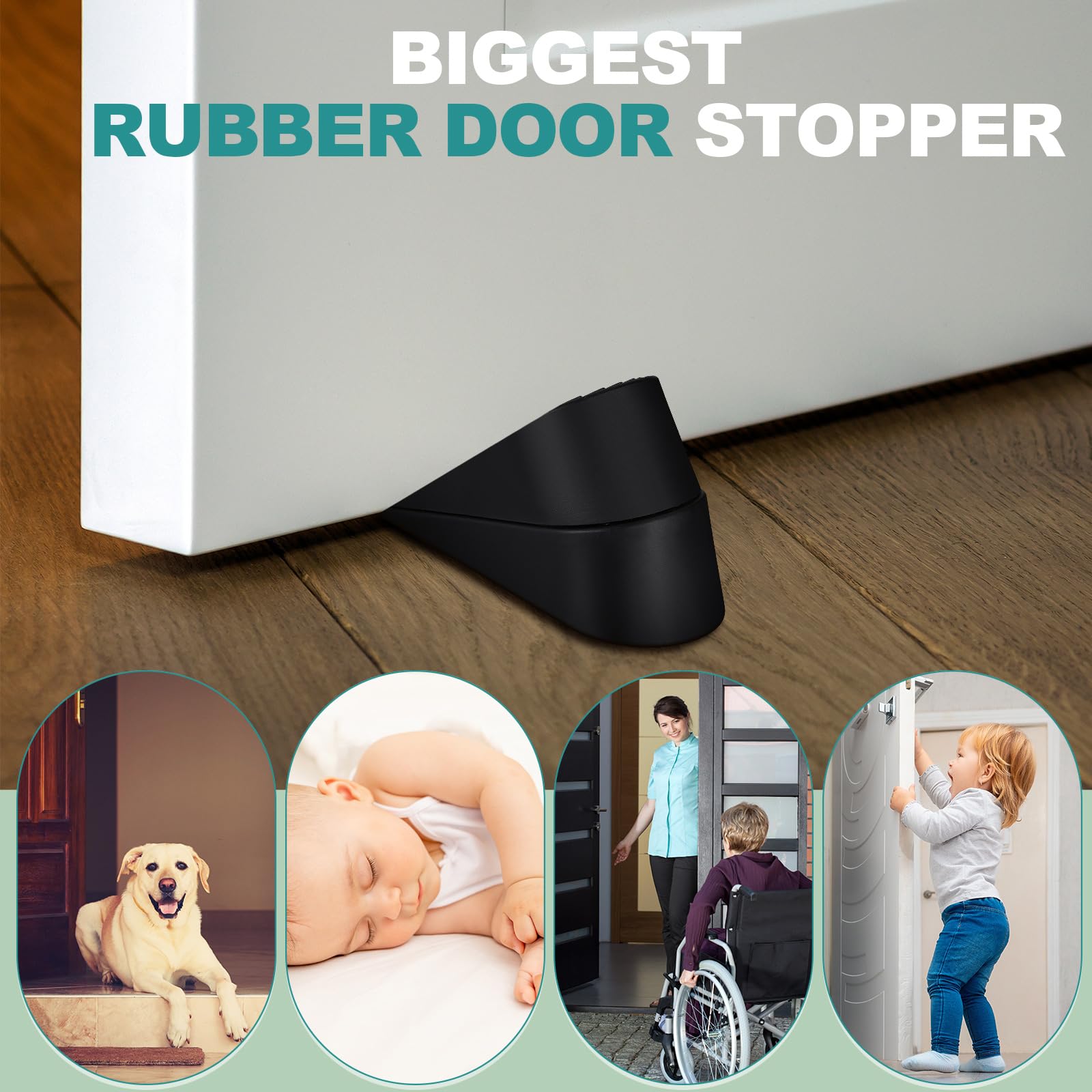 [4/6/8/16 Pack] Large Door Stoppers Heavy Duty Rubber Door Stop