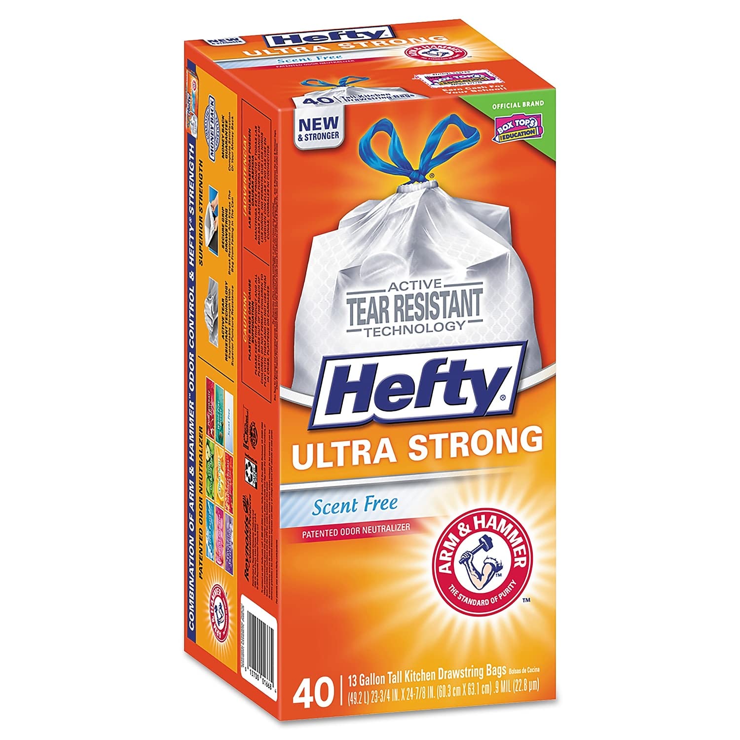 [80 Count] Hefty Ultra Strong Tall Kitchen Trash Bags, Lavender & Sweet Vanilla Scent, 13 Gallon