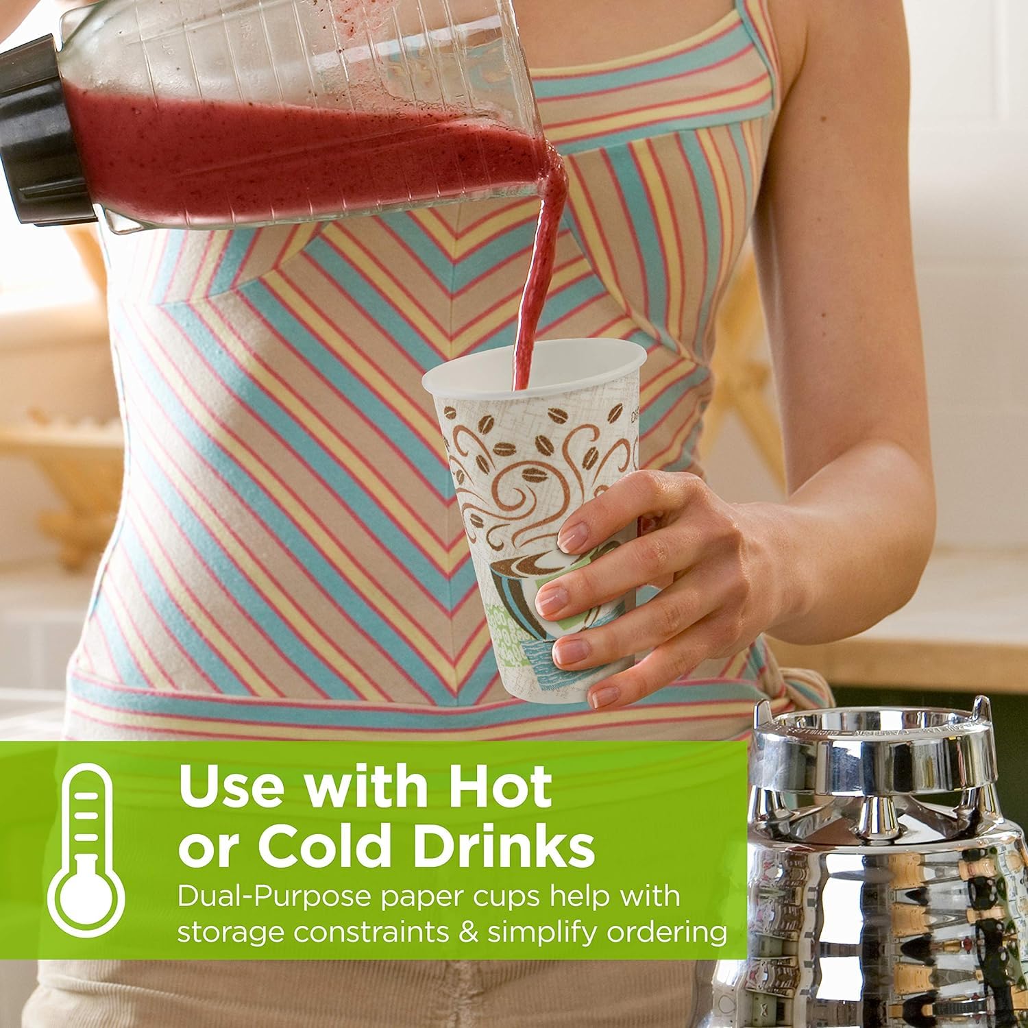 [75 PCS] 12 oz. Insulated Paper Hot Drink Cups w/ Stirring Straws Bundle (75 Straws)