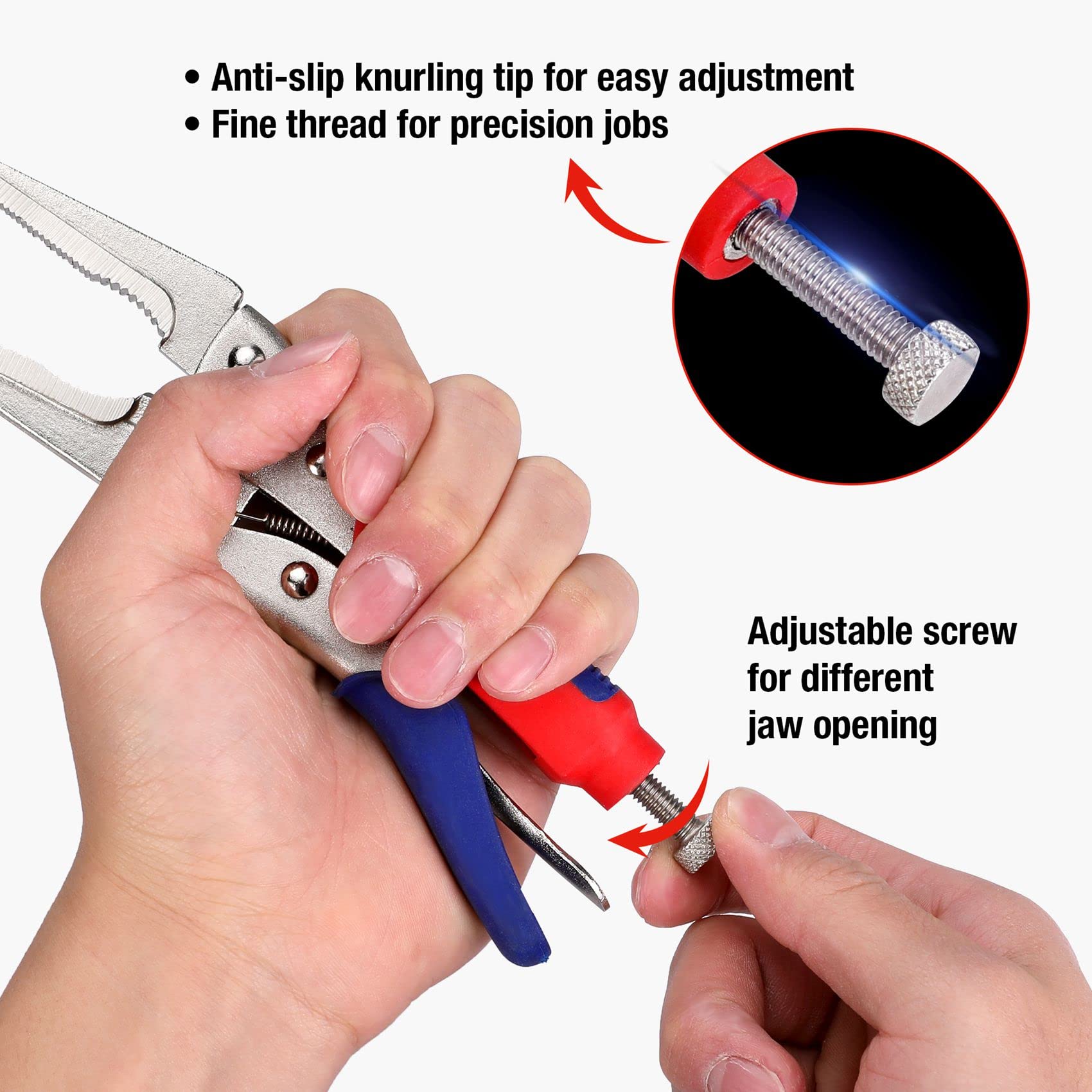 3-piece Locking Pliers Set, 10-inch Curved Jaw, 7-inch Curved Jaw and 6-1/2-inch Straight Jaw