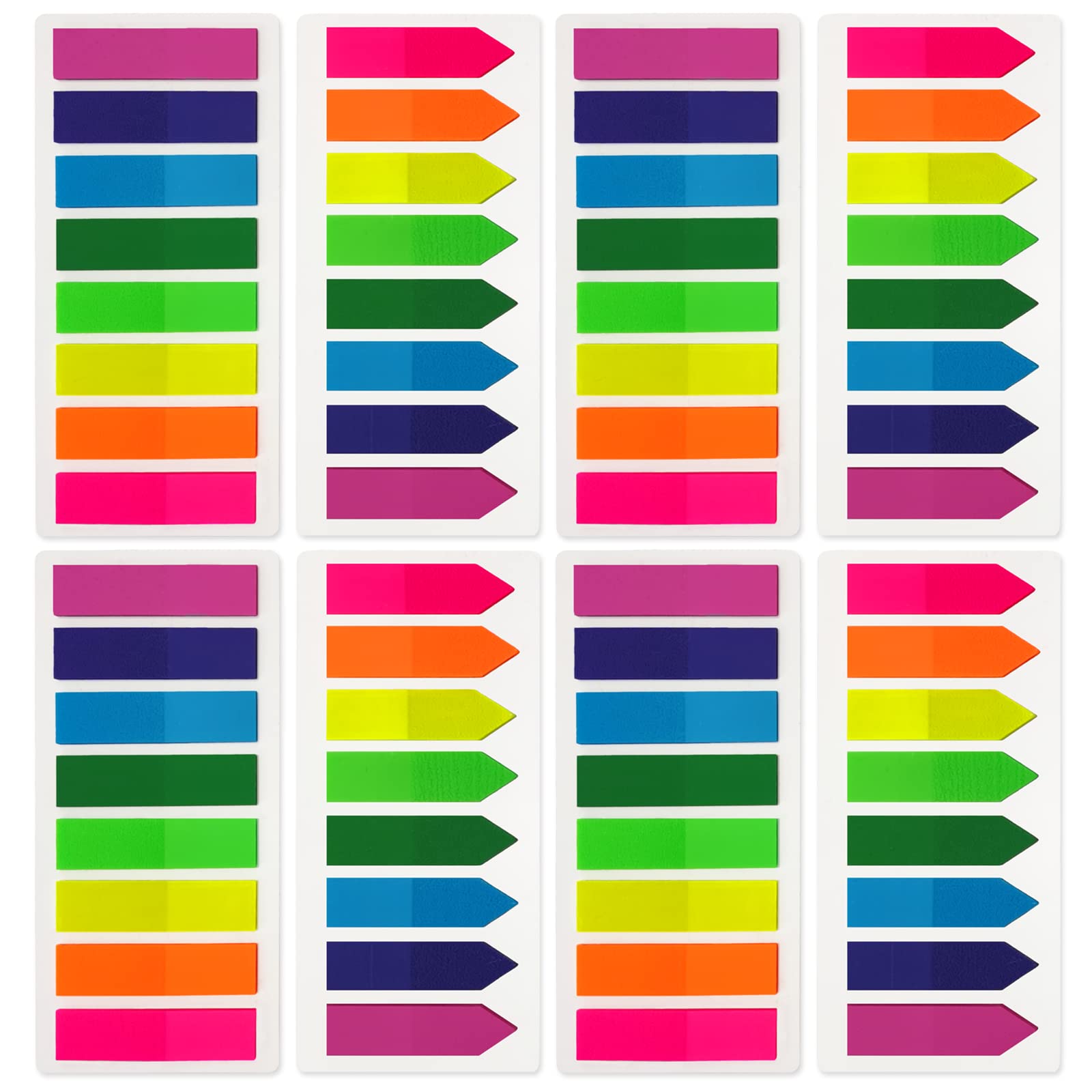 Page Markers Colored Sticky Tabs, 8 Color  [4 Sets / 8 Sets / 16 Sets]