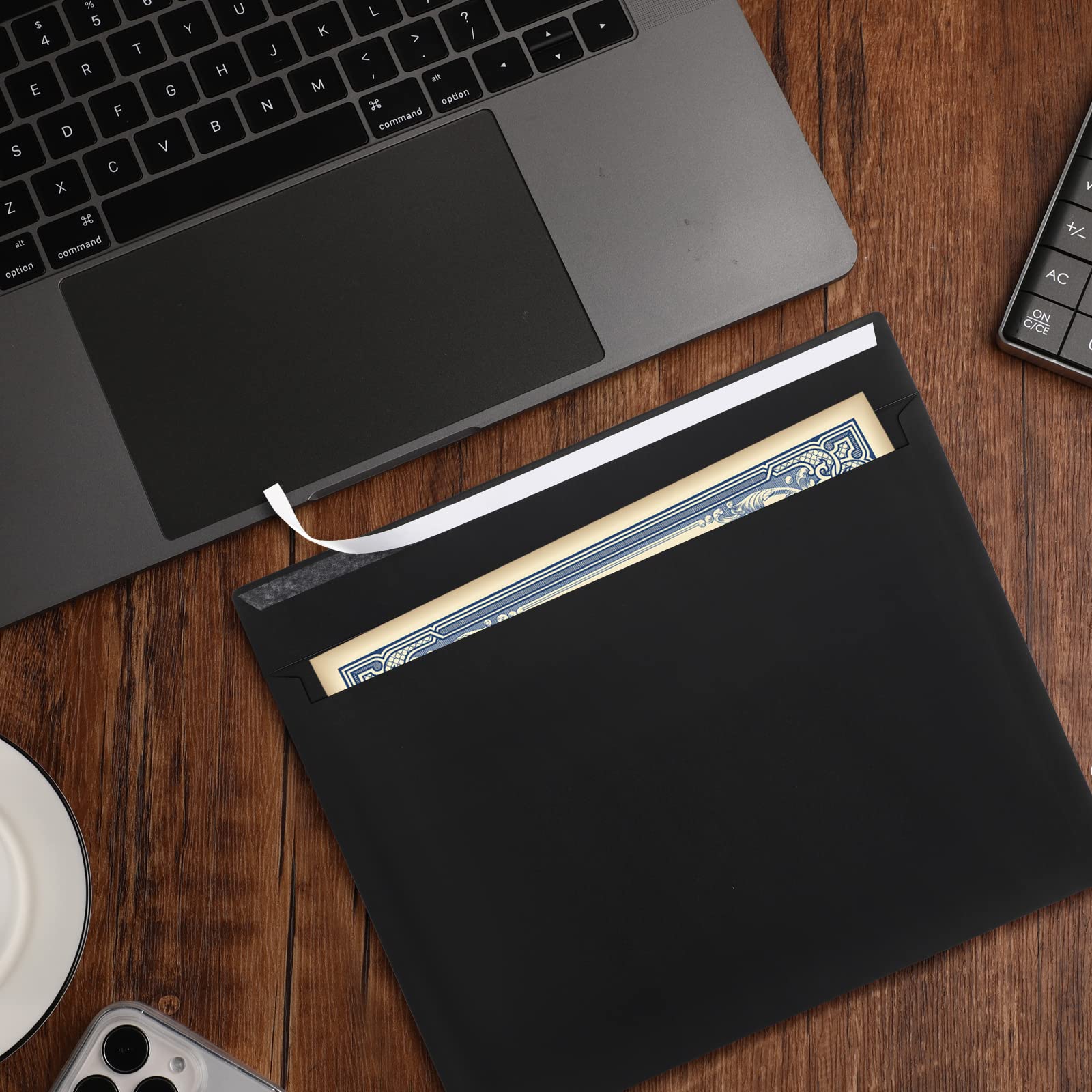 [100 Pack] Booklet Envelopes 9 x 12 Open End Envelope 80 lb 120gsm (Black & Navy Blue)