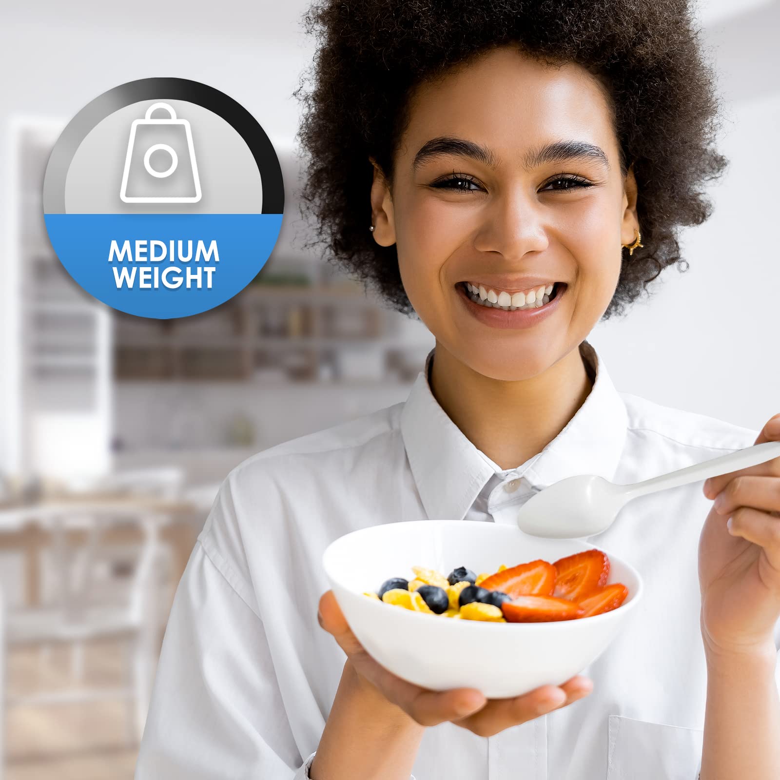 [400 PCS] Medium-Weight Disposable Plastic Teaspoons