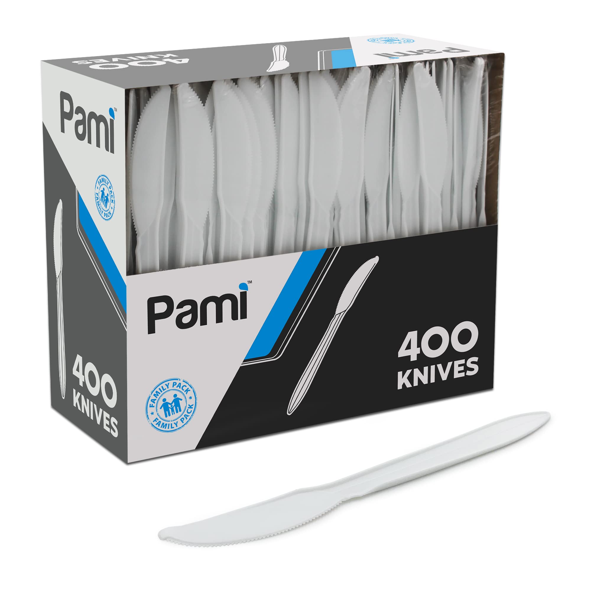 [400 PCS] Medium-Weight Disposable Plastic Knives