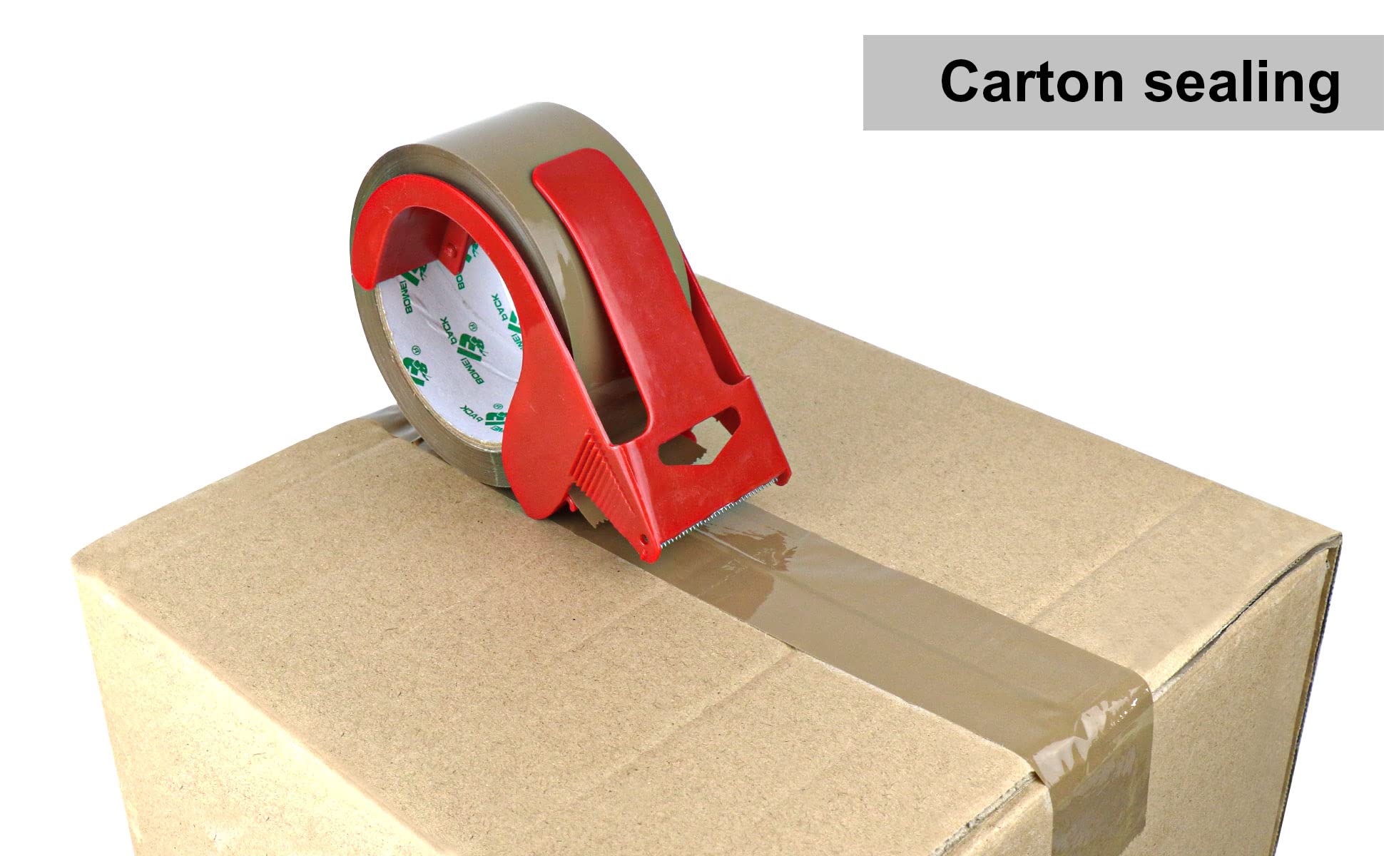 Brown Packing Tape with Dispenser, 2.4 Mil 1.88 Inch x 60 Yards, 6 Refills Rolls