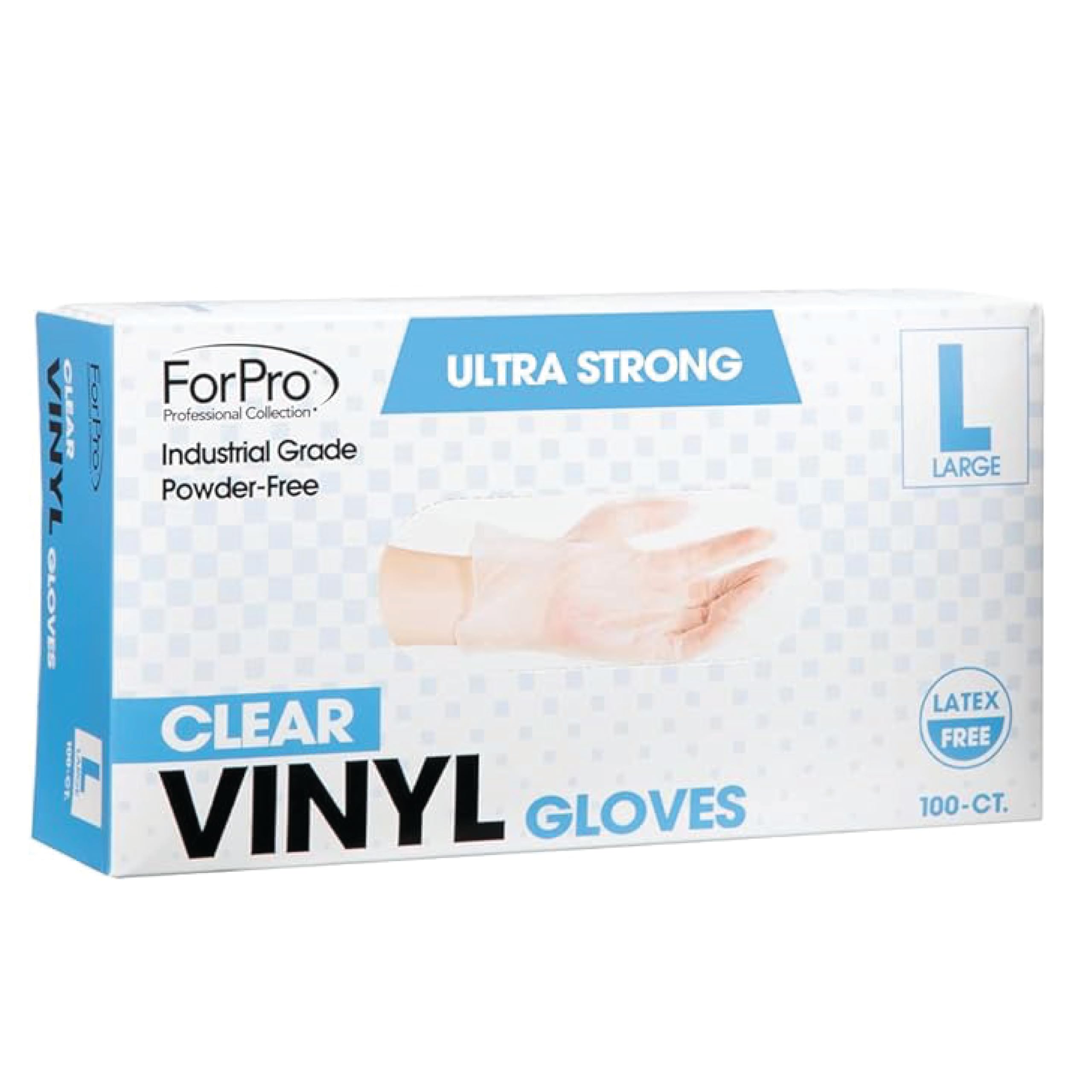 [100 PCS] Professional Collection Disposable Vinyl Gloves, Clear