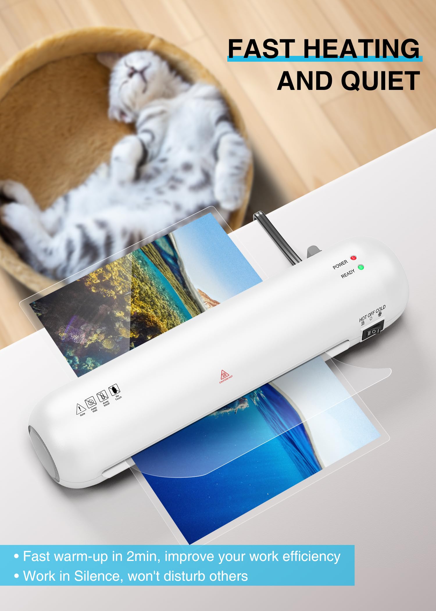 A4 Laminator Machine, 9 Inch with 6 in-1, Hot & Cold Laminator Kit with Laminating Sheets 30pcs