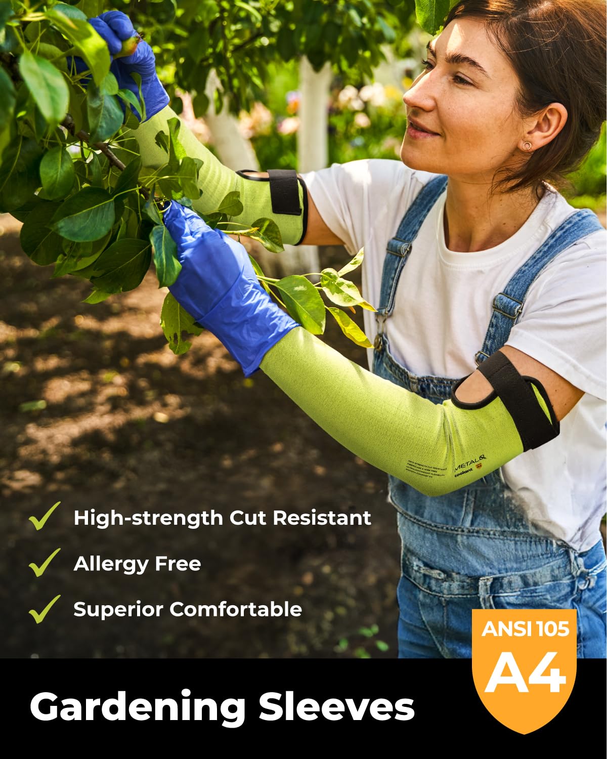 [1 / 2 Pairs] Ultra-Comfort Cut Resistant Gardening Sleeves with Thumb Hole