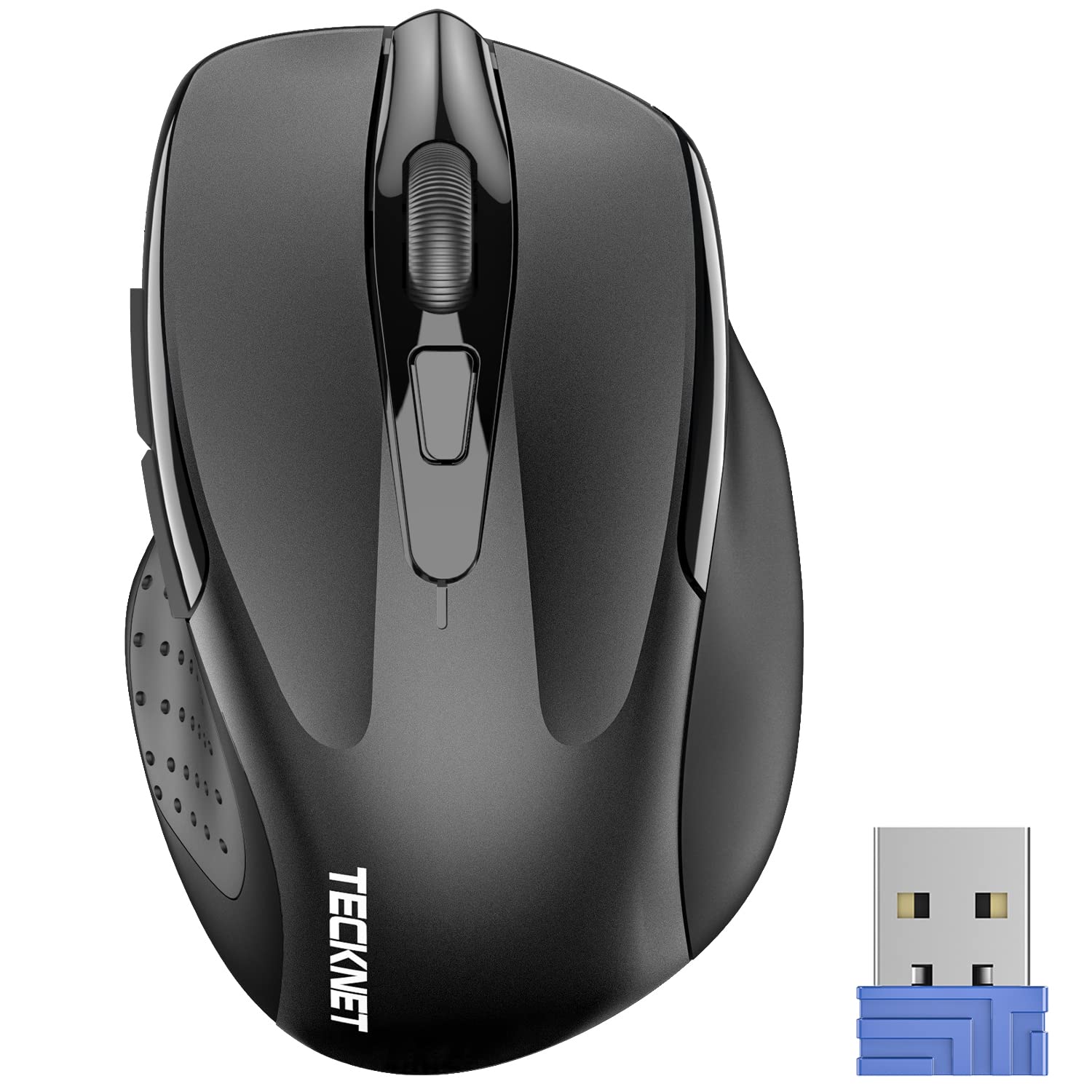 [1 PC] Wireless Mouse, 2.4G Ergonomic Optical Mouse, 6 Buttons, 24 Months Battery Life