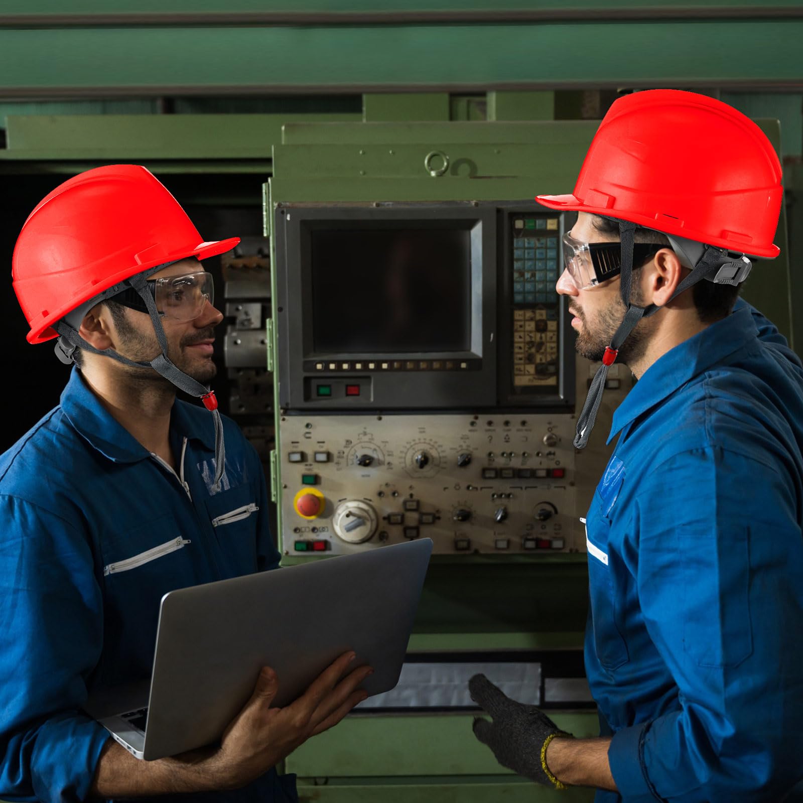 [10 Pcs] Suspension Hard Hat for Construction, Ratchet Cap Style w/ Self Adjusting Straps for Man & Woman