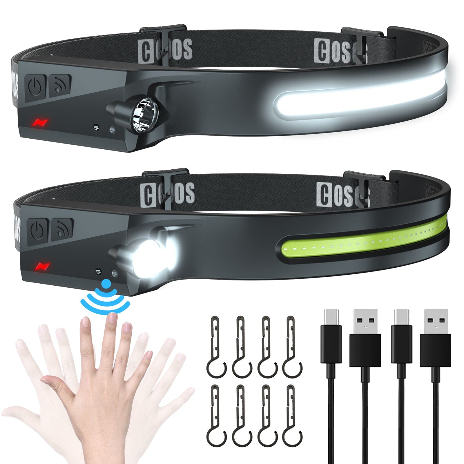 [1 / 2 Packs] Rechargeable Headlamps, Bright LED Headlamp Flashlight 1000 Lumen