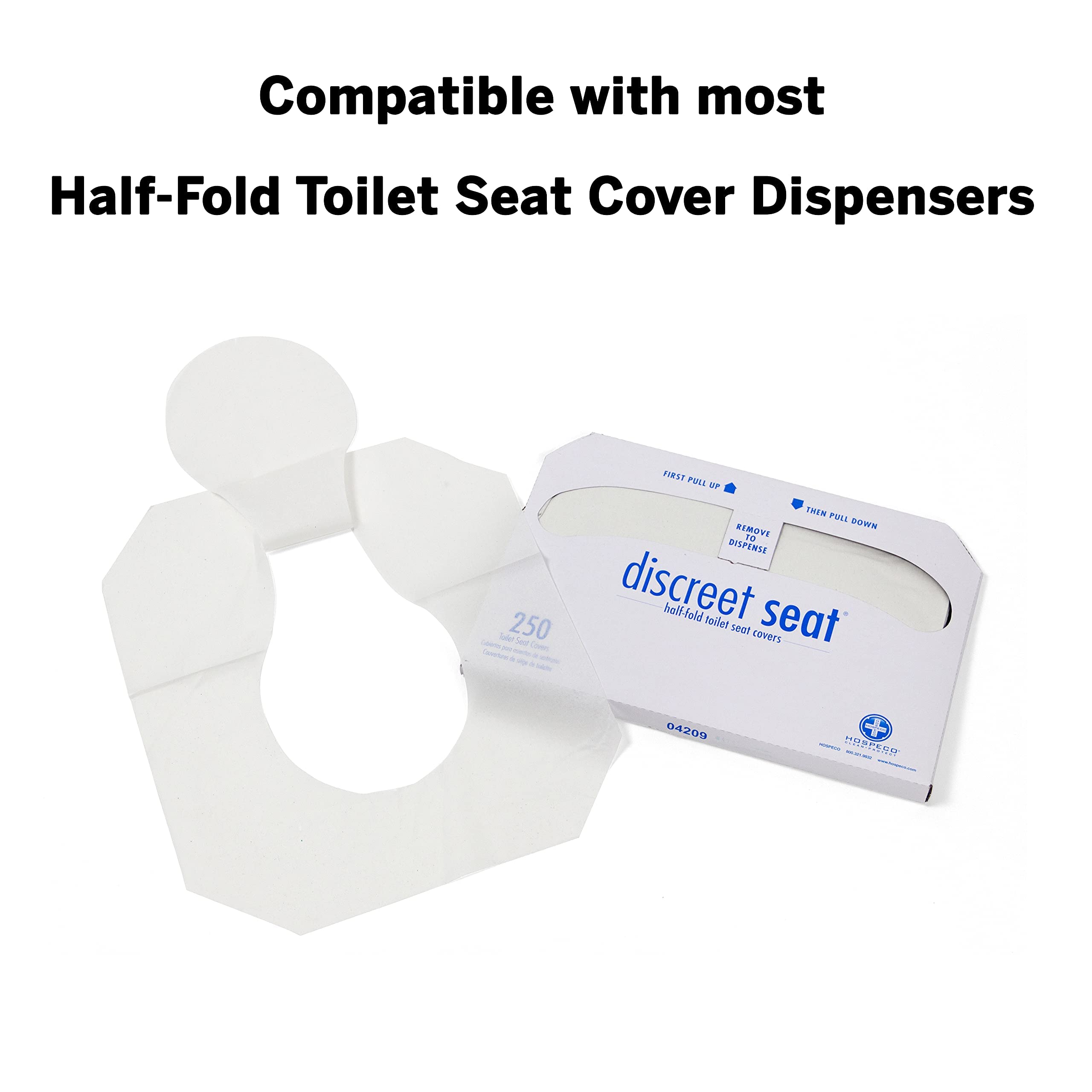 [4-Pack of 250] Discreet Seat DS-1000 Half-Fold Disposable Toilet Seat Covers