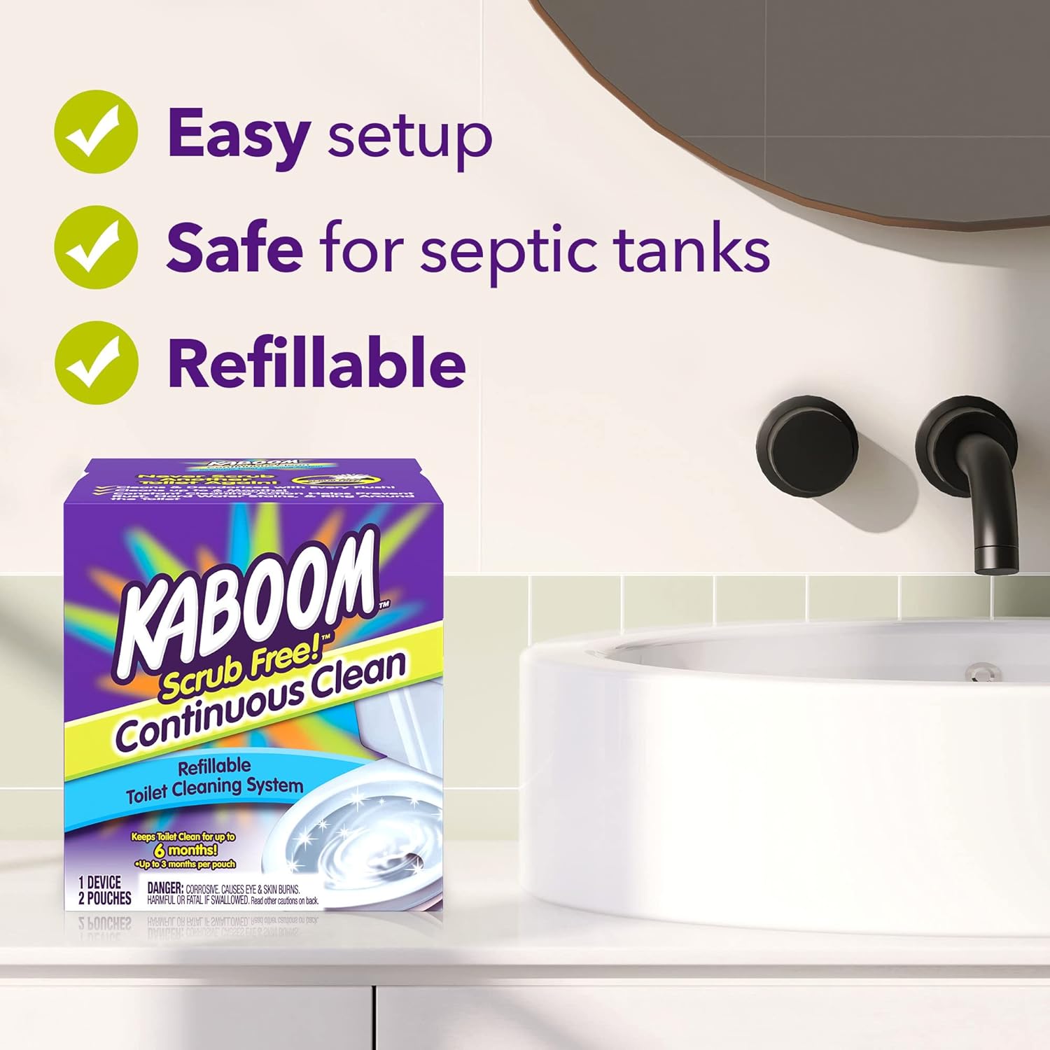 Kaboom Scrub Free Continuous Toilet Cleaning System