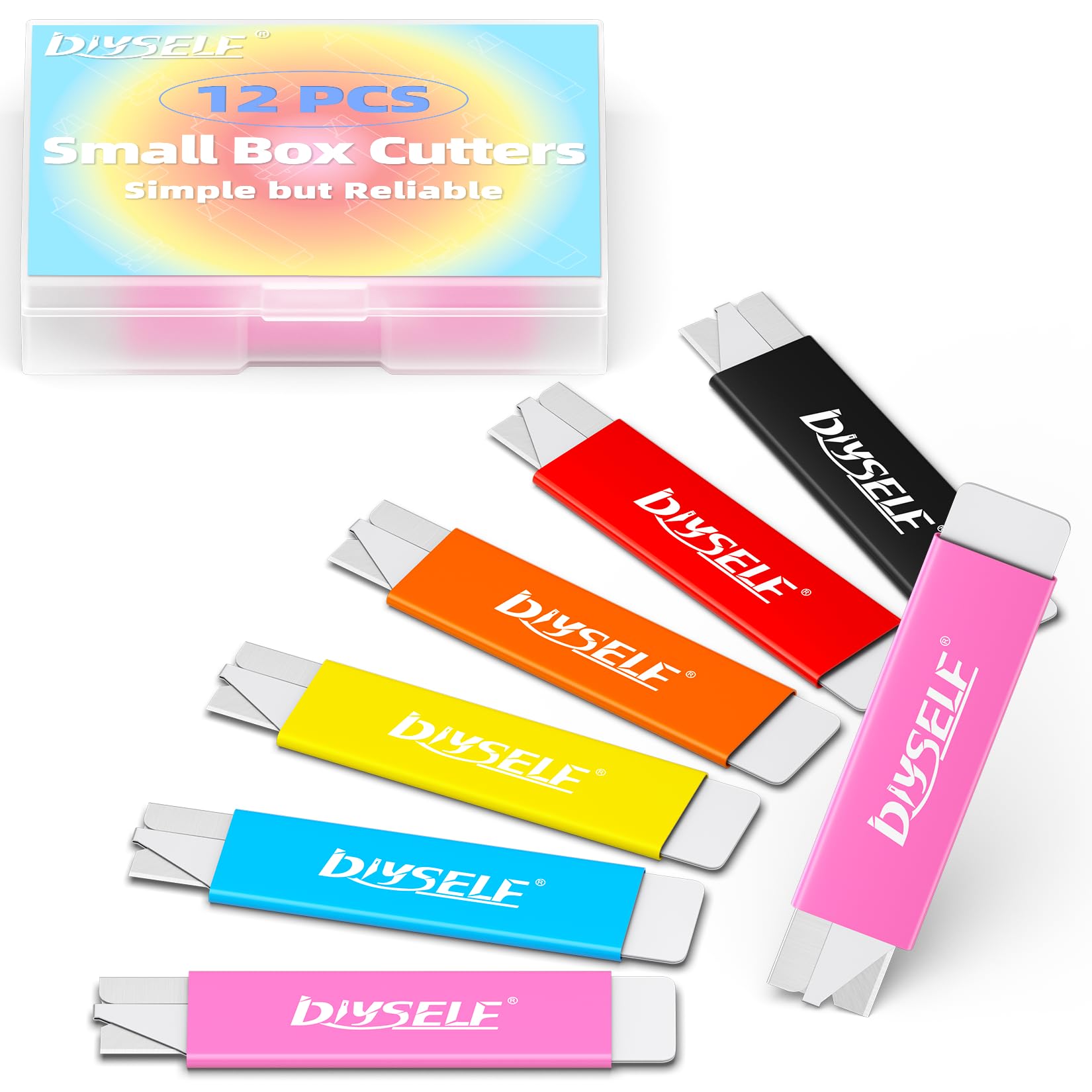 [12, 24, 48 Pack] DIYSELF Box Cutters, Utility Knife,