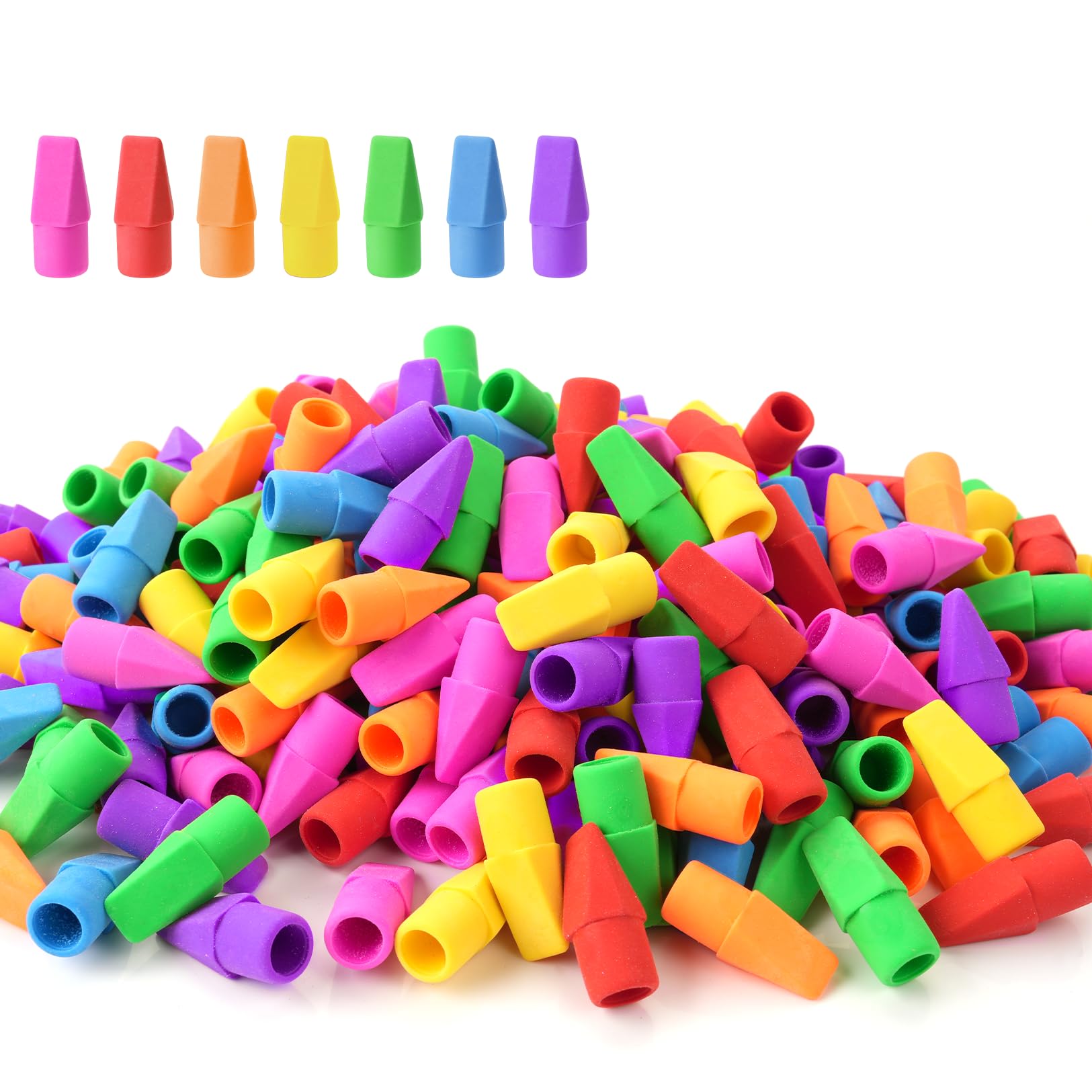 120 Pack Pencil Erasers, Pencil Top Erasers, 7 Colors