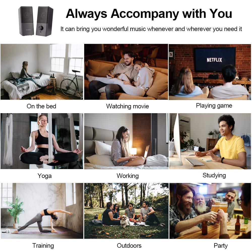 [1 Pair] Computer Speaker, Compact Size Speaker with Headphone Jack