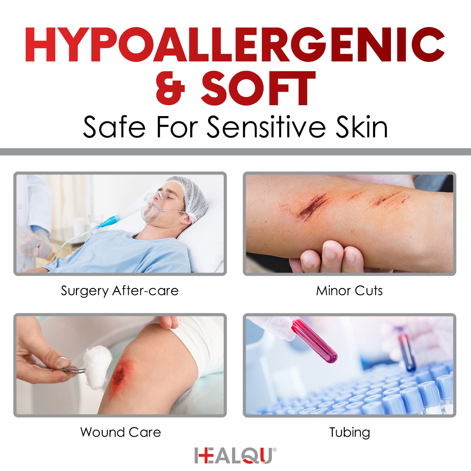 Transparent Medical Tape - Box of 12 Rolls, 1" x 10yd Surgical Tape