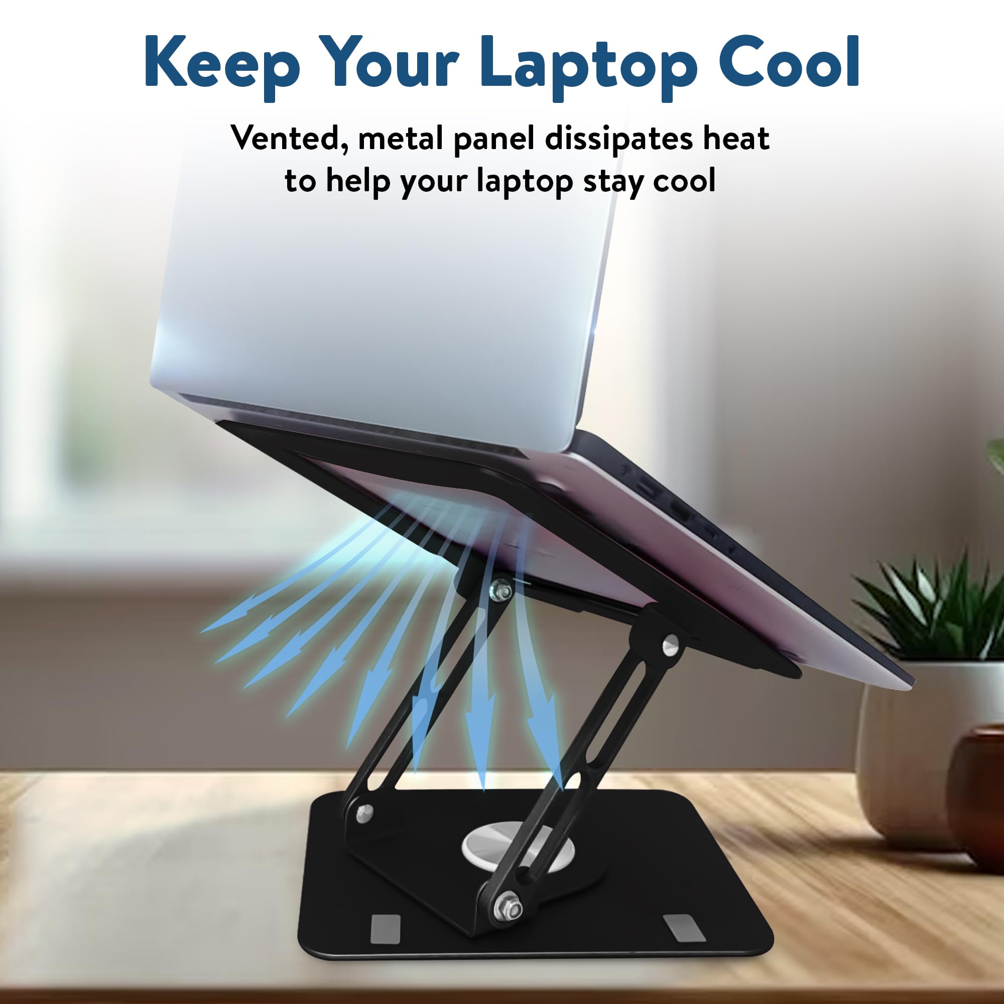 [1 PC] Swivel Laptop Stand for Desk, Adjustable-Raise, Tilt, Collapsible