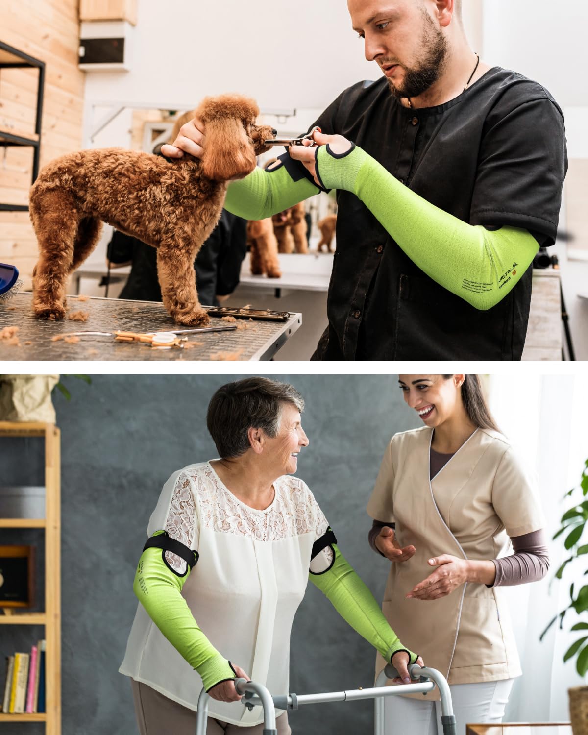 [1 / 2 Pairs] Ultra-Comfort Cut Resistant Gardening Sleeves with Thumb Hole