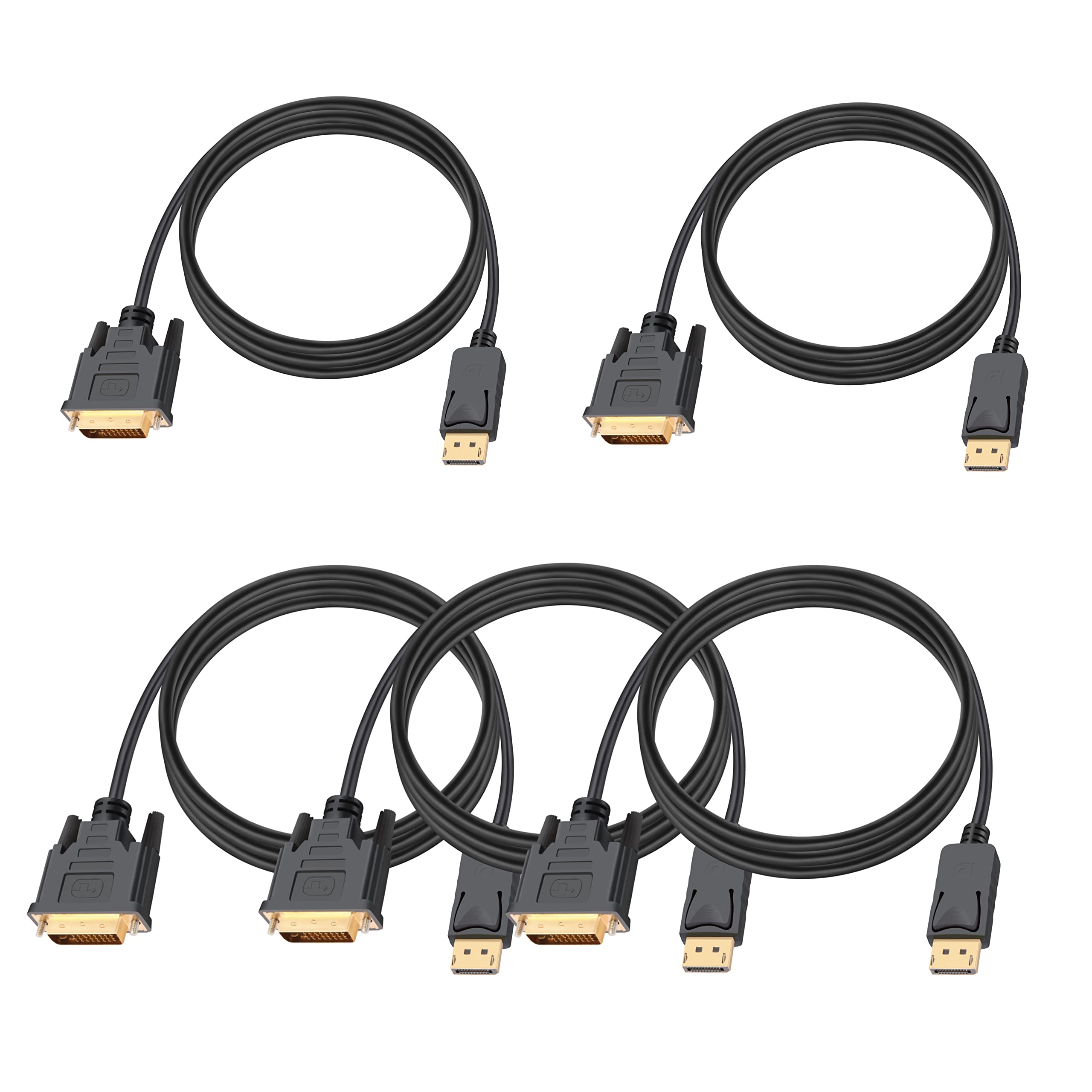 [1 / 5 / 10 PCS] DisplayPort to DVI Adapter, DP to DVI Converter Male to Male Display Port DVI Cable