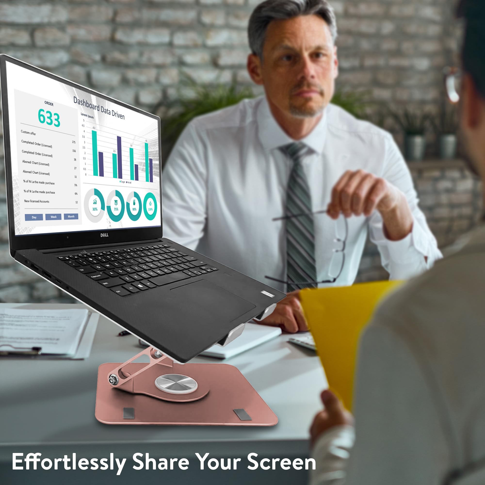 [1 PC] Swivel Laptop Stand for Desk, Adjustable-Raise, Tilt, Collapsible