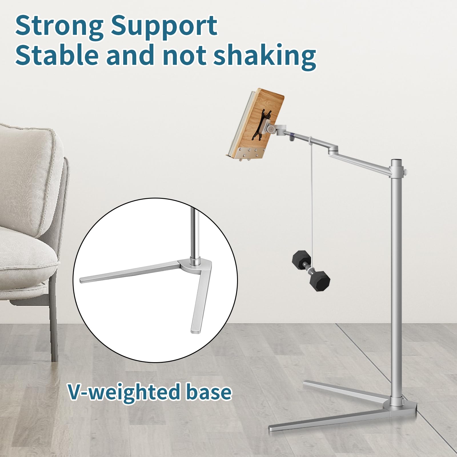 [1 PC] Adjustable Laptop and Tablet Stand with Tripod Base