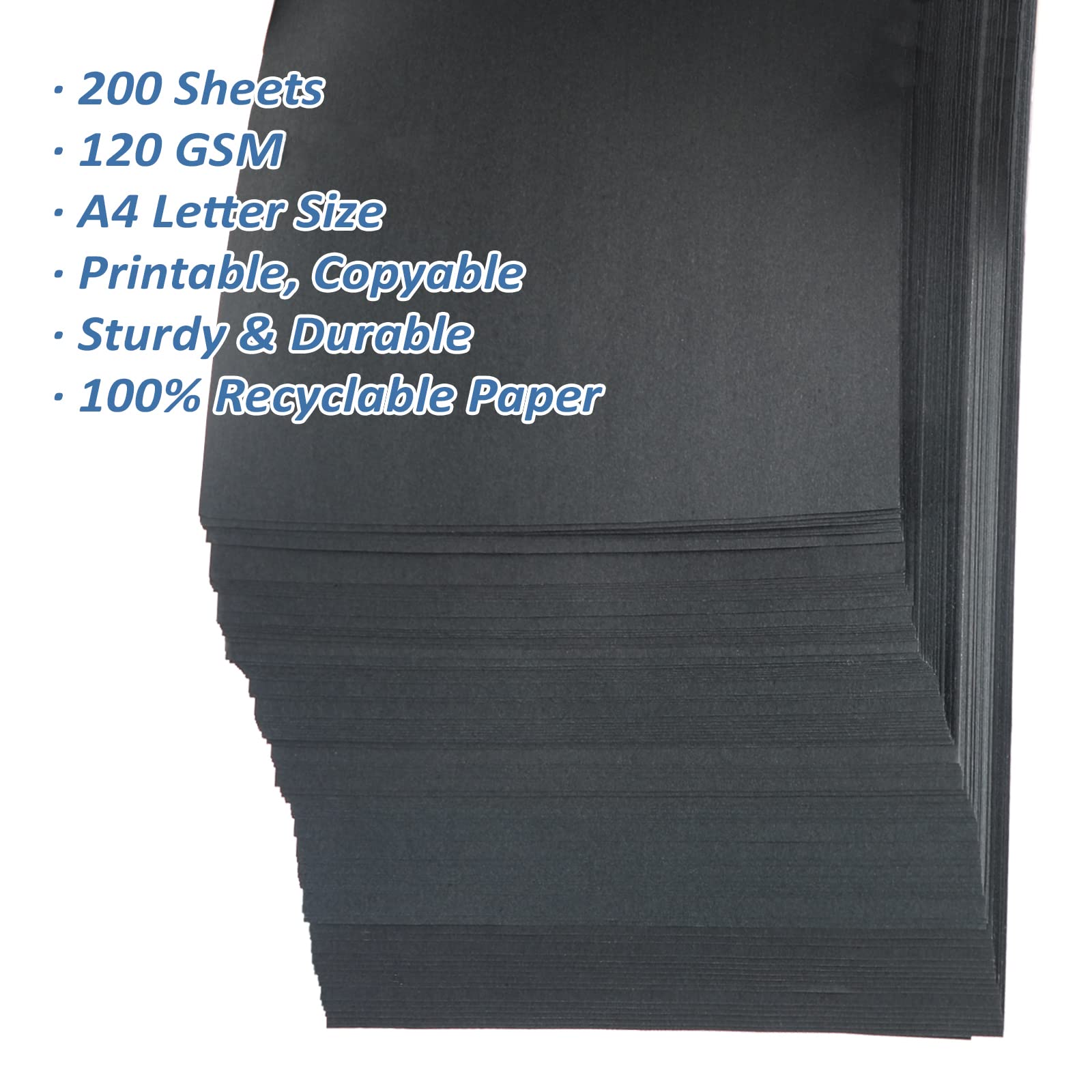 200 Sheets Printer Paper 32 lb/120 gsm Stationery Paper, Laser & Inkjet Printer Compatible (Black/Ivory/White)