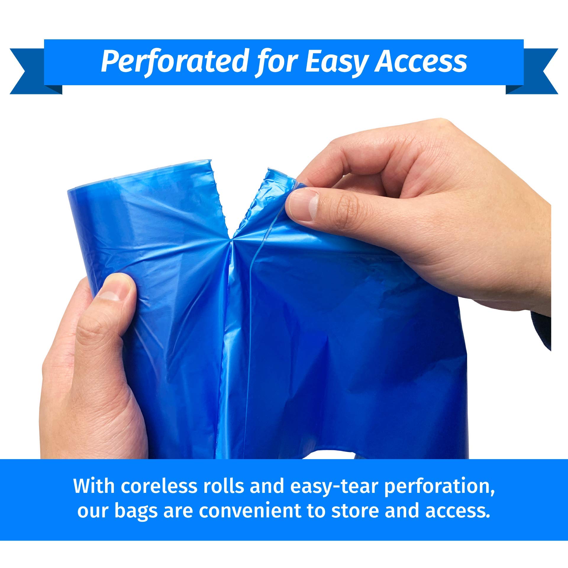 [150 Count] SuperValue 55-60 Gallon Recycling Bags, Blue Trash Bags