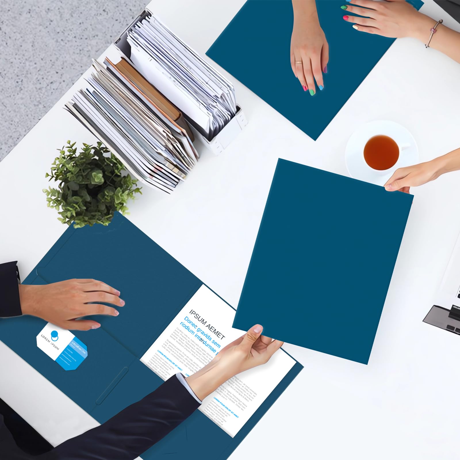 [50 Pack] Two Pocket Folders, Letter Size Paper File Folder