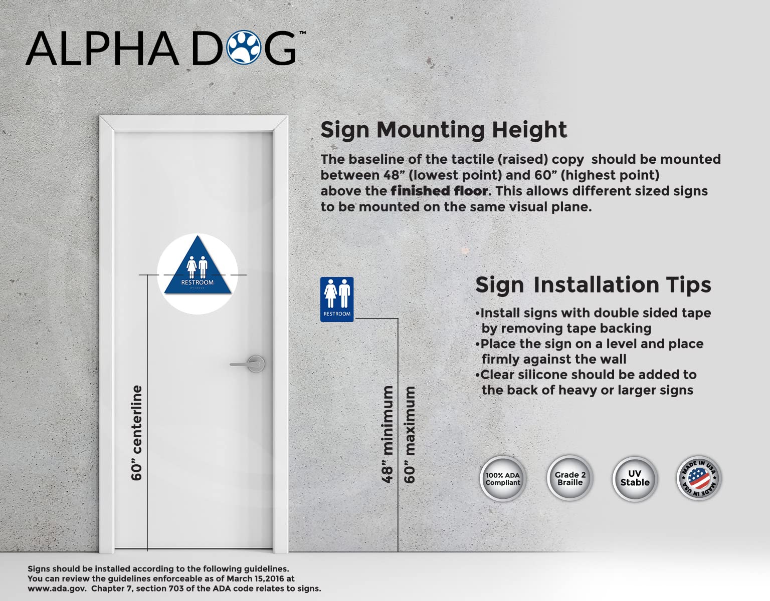 Unisex Bathroom Sign, 8x6 Inch