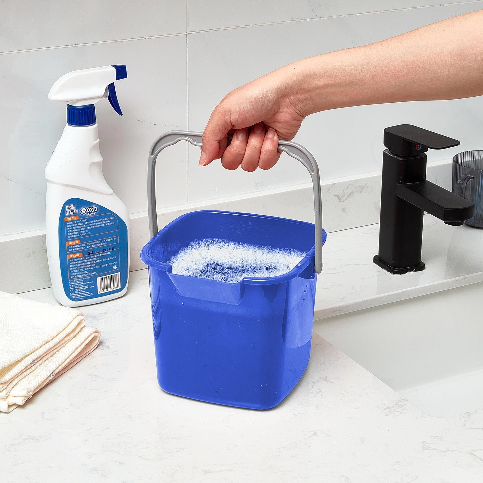 8 Pcs Sanitizing Bucket 3 Quart Cleaning Bucket (8 PCS)