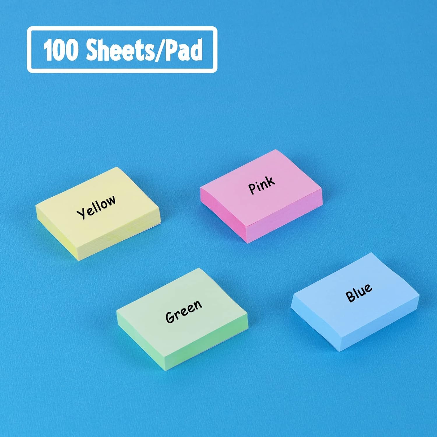 50 Pads Mini Sticky Notes 1.5X 2 inch, 100 Sheets/Pad, 4 Pastel Colors, Pink, Yellow, Green, Blue