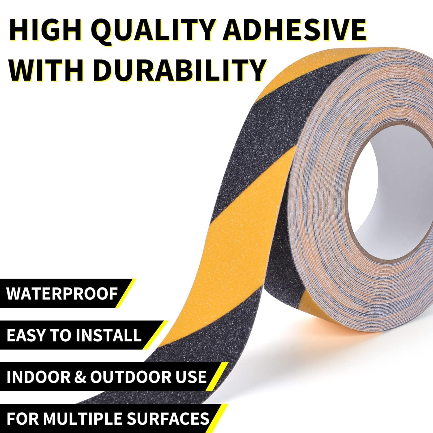 [1 Roll] Anti-Slip Safety Tape for Indoor/Outdoor, Compatible with Plastic, Wood, Ceramic, Glass, Metal