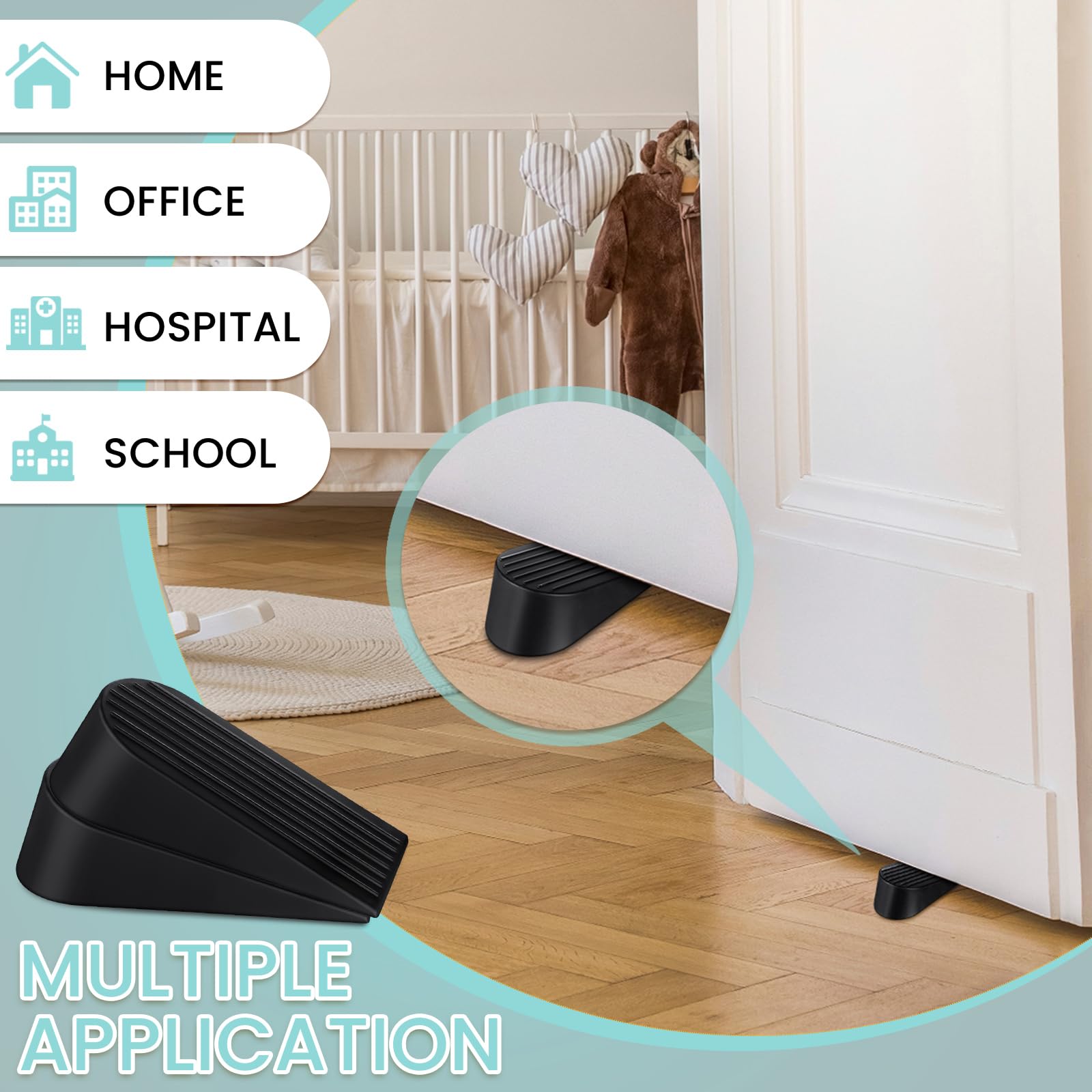 [4/6/8/16 Pack] Large Door Stoppers Heavy Duty Rubber Door Stop