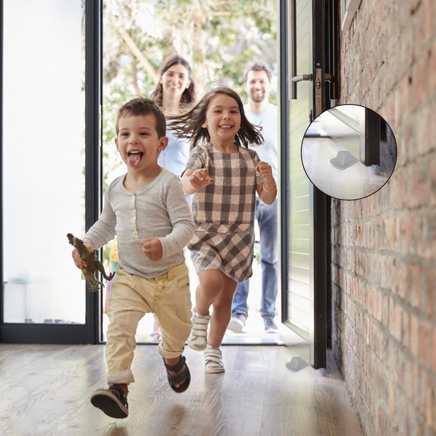 Door Stoppers, 4 Pack Premium Rubber Stoppers Wedge