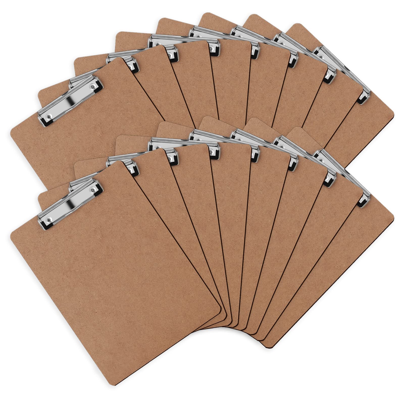 [6 & 16 Pack] Hardboard Office Clipboards, Low Profile Clip, Clip Boards 8.5x11 Standard Letter Siz