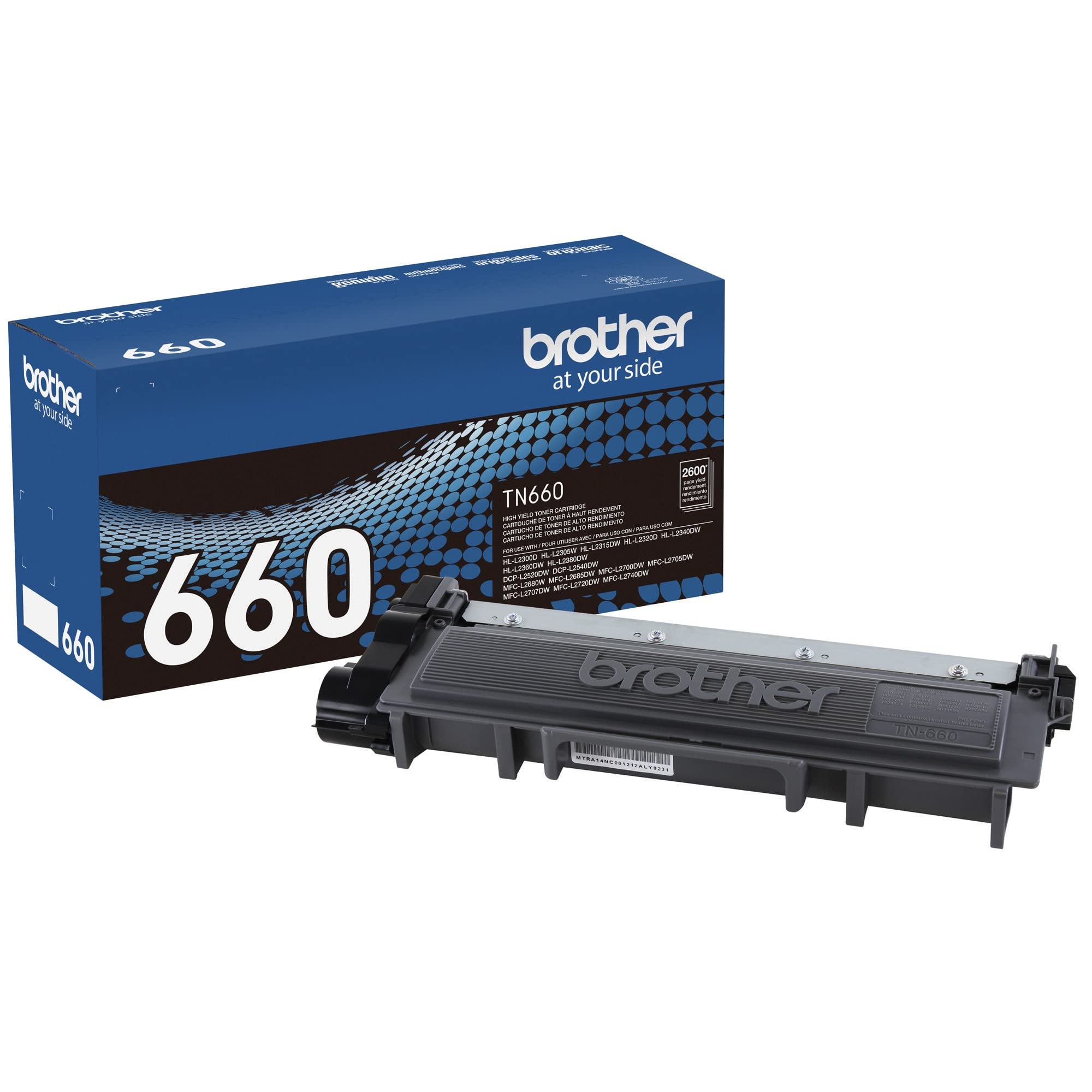 [Black] Brother Genuine High Yield Toner Cartridge, TN660, Page Yield Up to 2,600 Pages