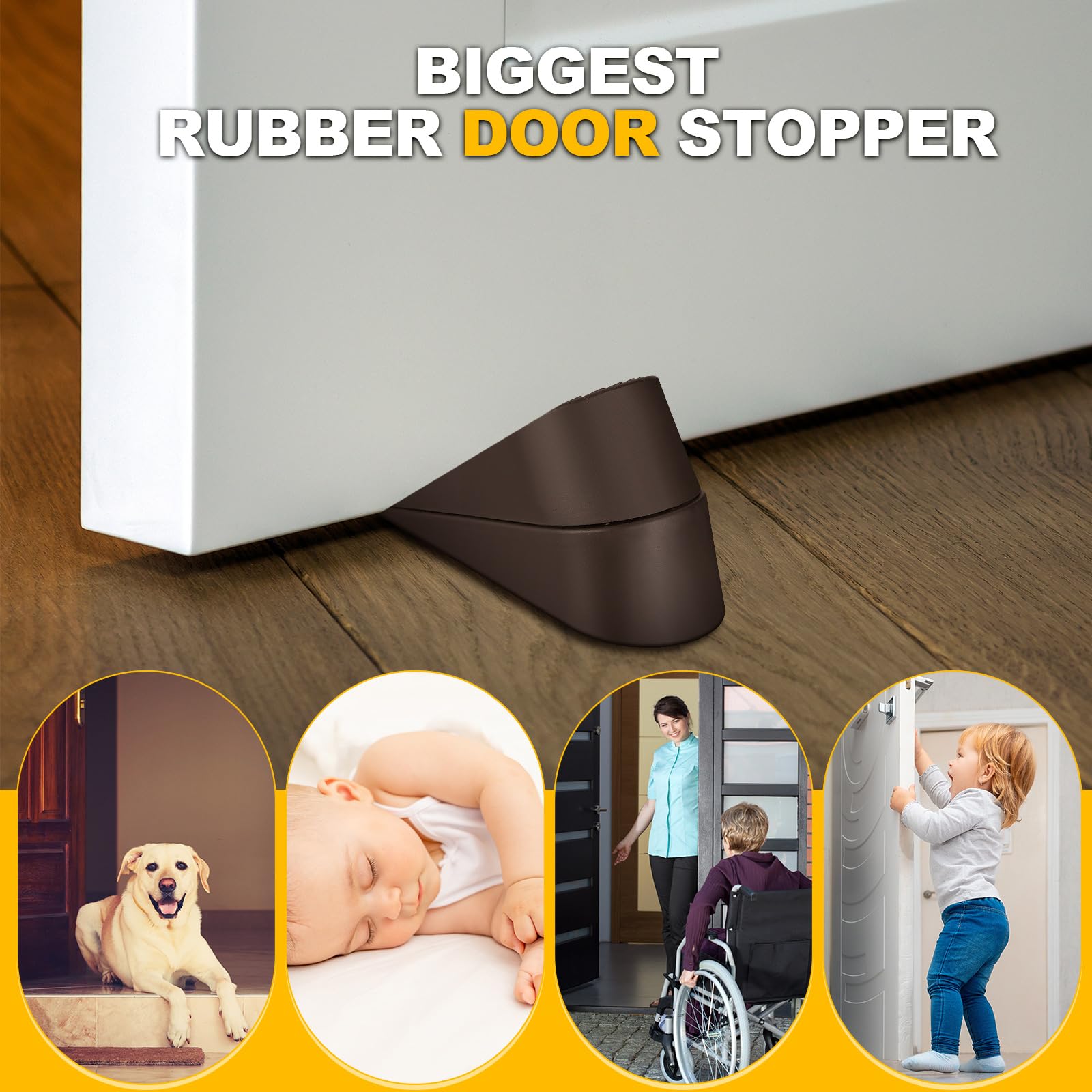 [4/6/8/16 Pack] Large Door Stoppers Heavy Duty Rubber Door Stop