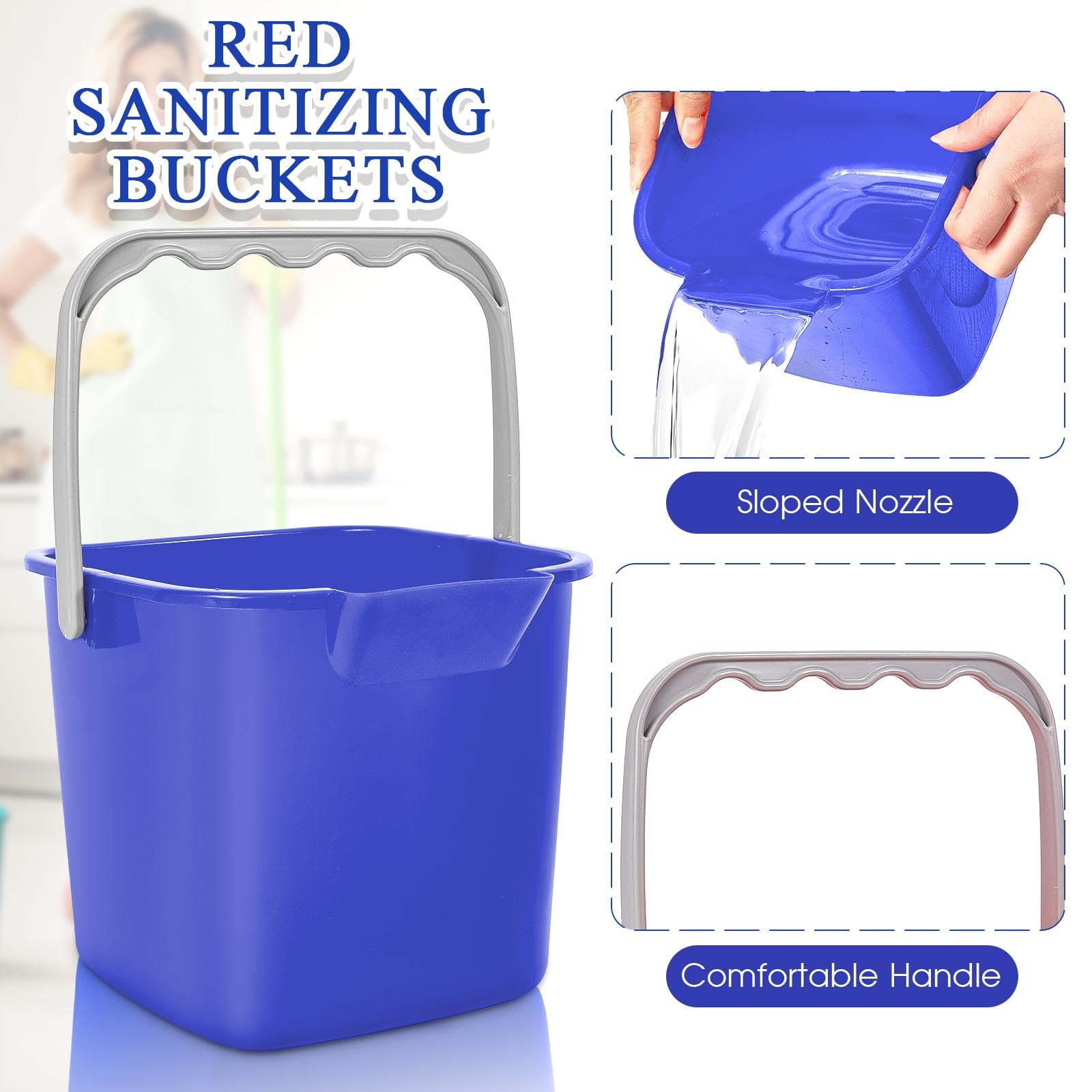 8 Pcs Sanitizing Bucket 3 Quart Cleaning Bucket (8 PCS)