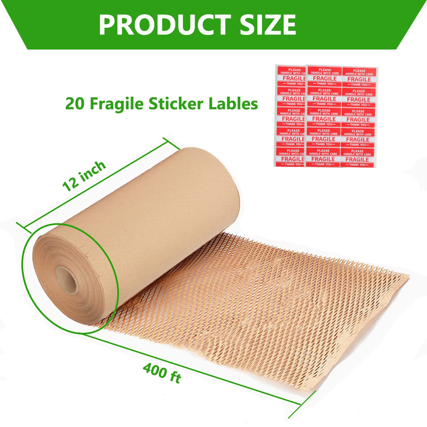 Packing Paper Wrap 12"x200' Recycled Cushioning Wrapping Roll Eco Friendly