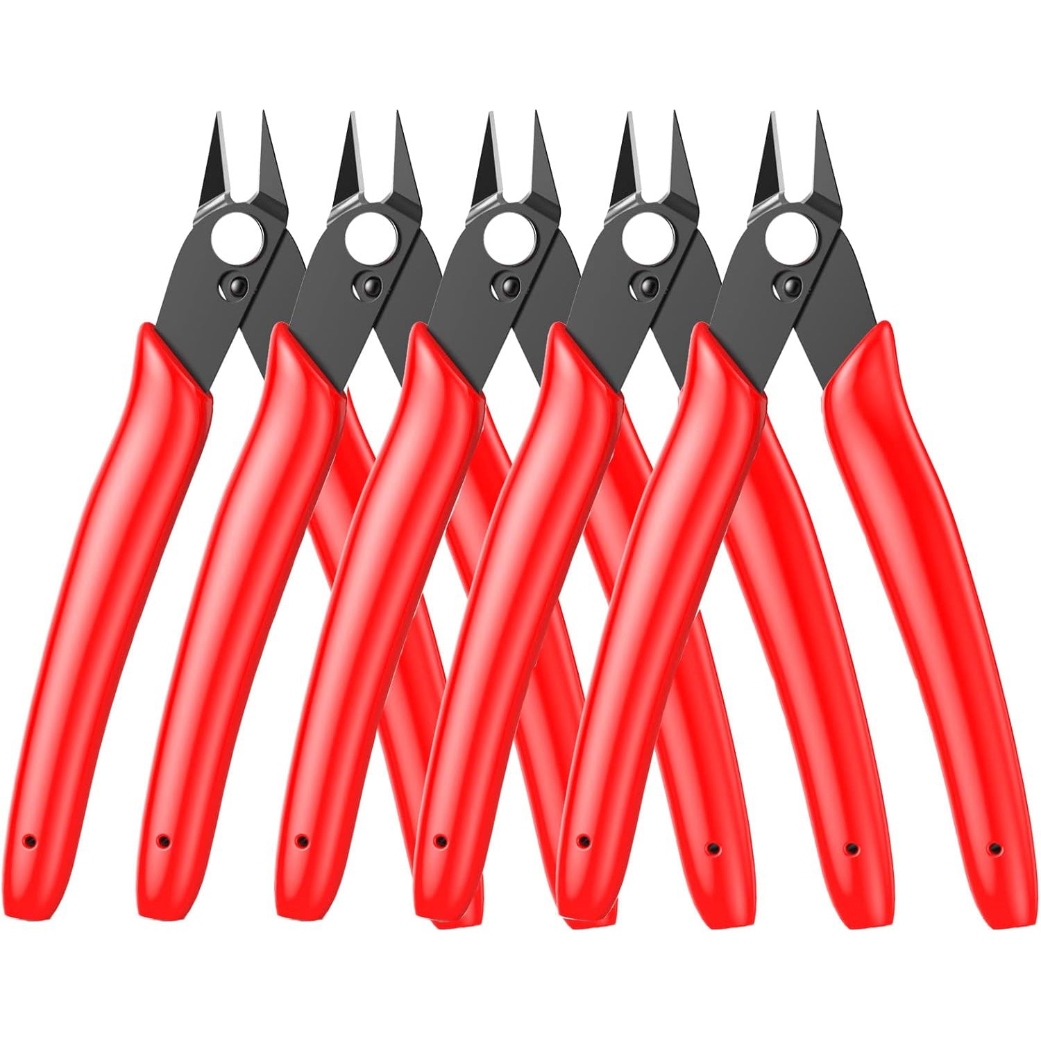 Micro Wire Cutting Pliers, Red &Black, 1/2/5 -Pack
