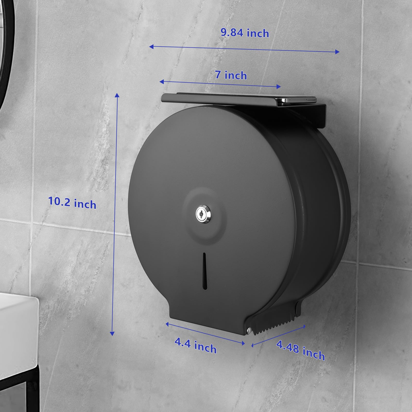 Gorlary Commercial Jumbo Toilet Paper Dispenser with Shelf