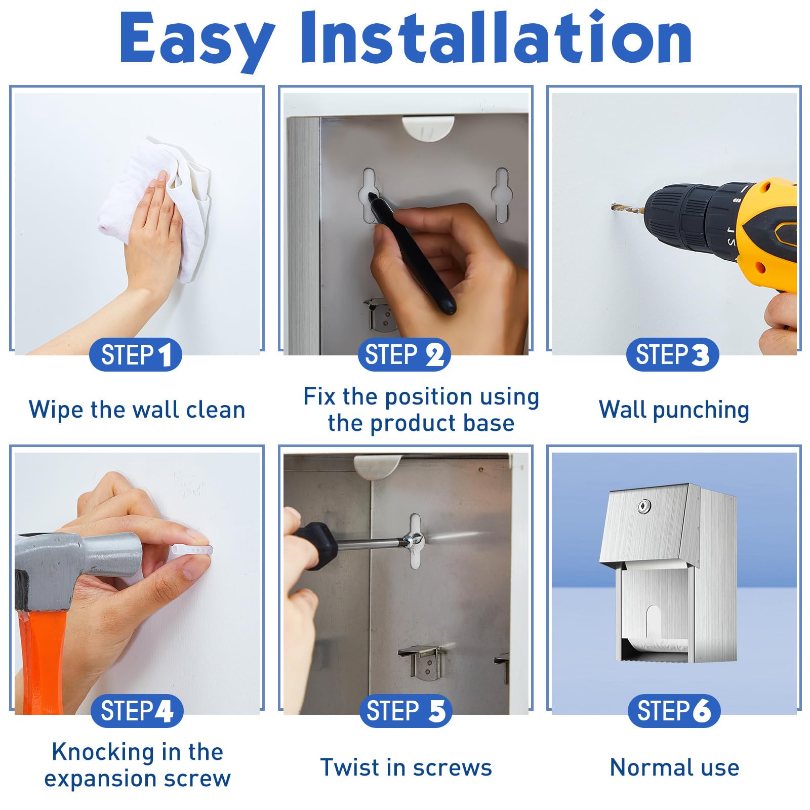 Dual Rolls Commercial Toilet Paper Dispenser Toilet Paper Container