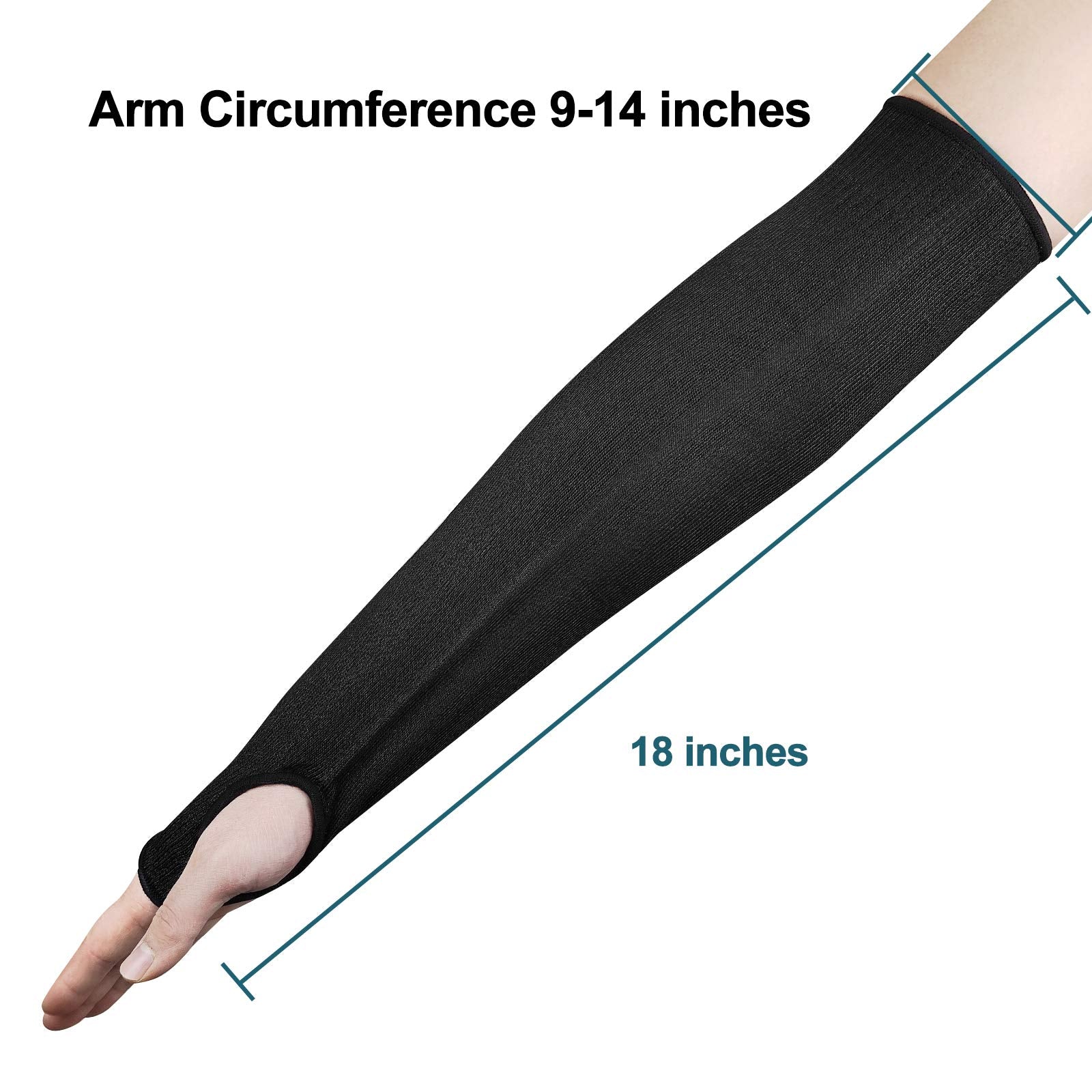 [1 Pair / 2 Pairs] Cut Resistant Sleeves, Level 5 Arm Protection Sleeves with Thumb Hole